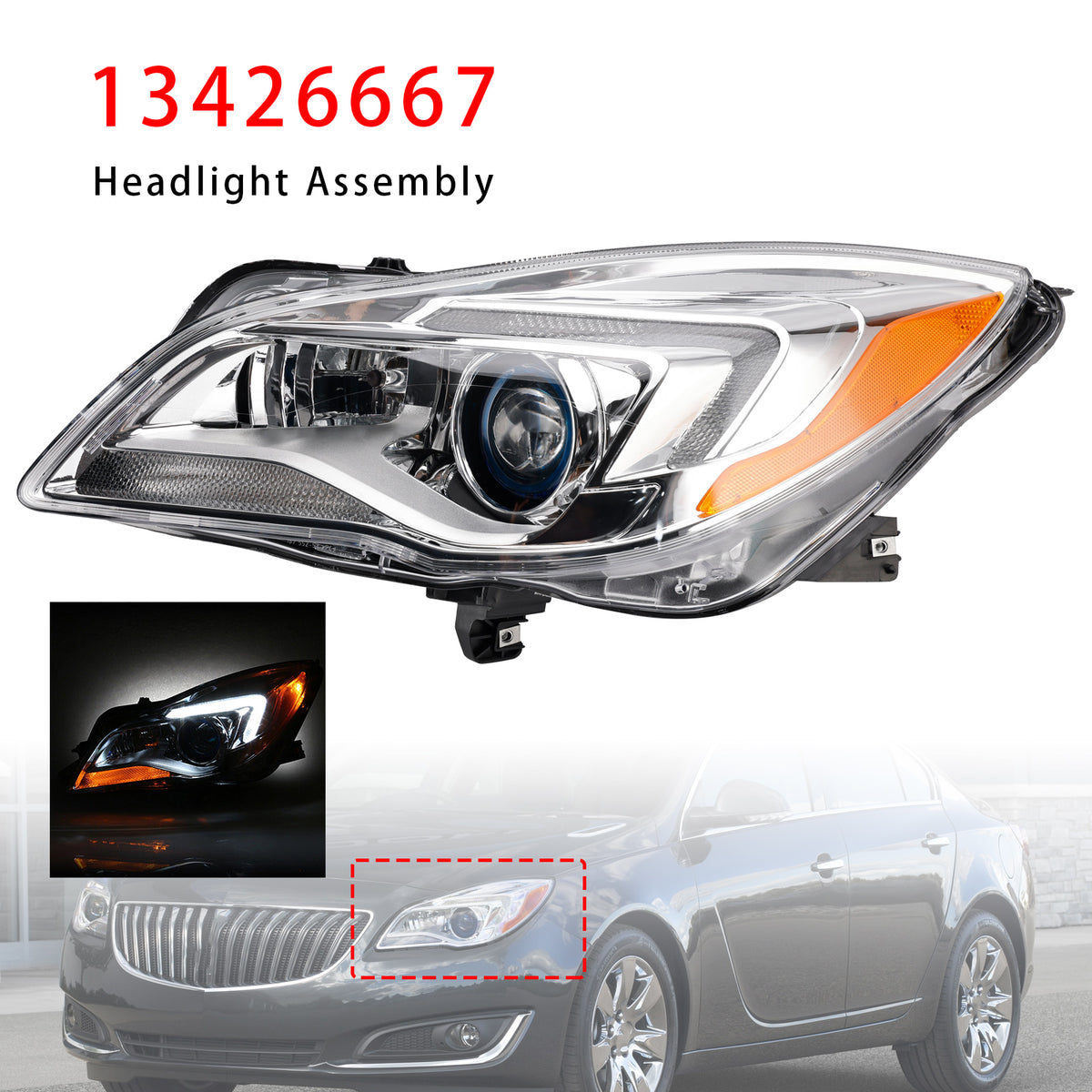 Phare HID Xenon gauche 13426667 Pour Buick Regal 2014-2017