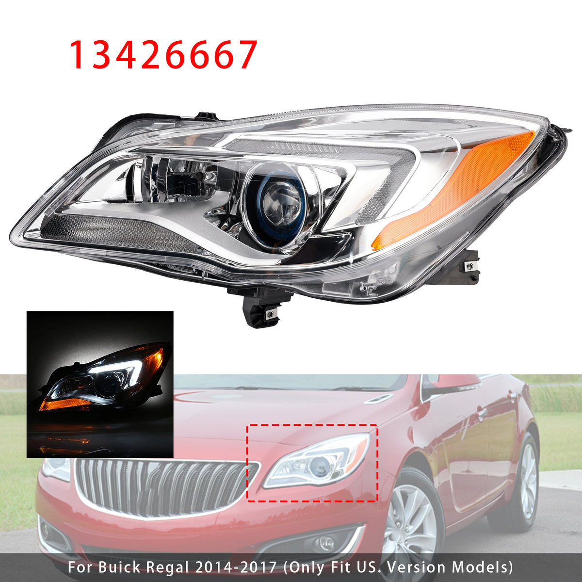 Phare HID Xenon gauche 13426667 Pour Buick Regal 2014-2017