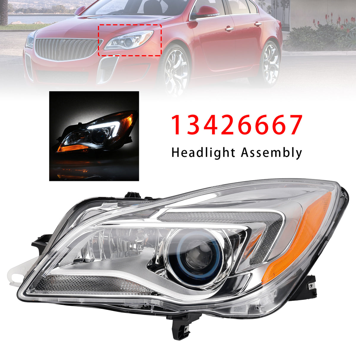 Phare HID Xenon gauche 13426667 Pour Buick Regal 2014-2017