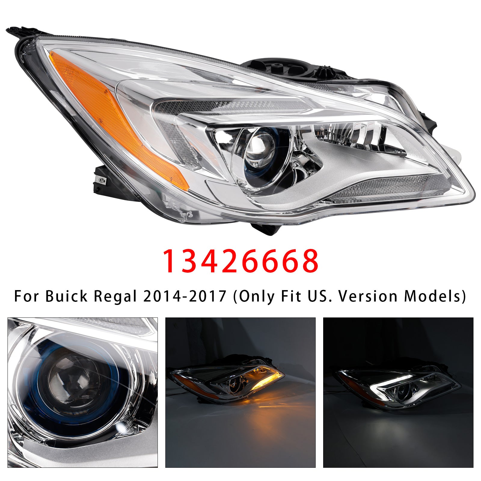 Phare HID Xenon droit 13426668 Pour Buick Regal 2014-2017
