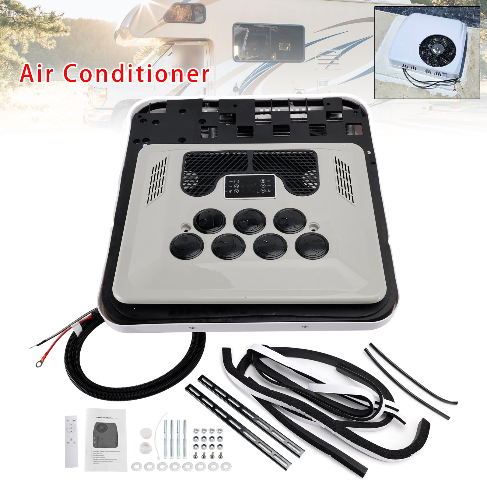 24V Air Conditioner Chauffage/Refroidissement AC Campings Remorques RV