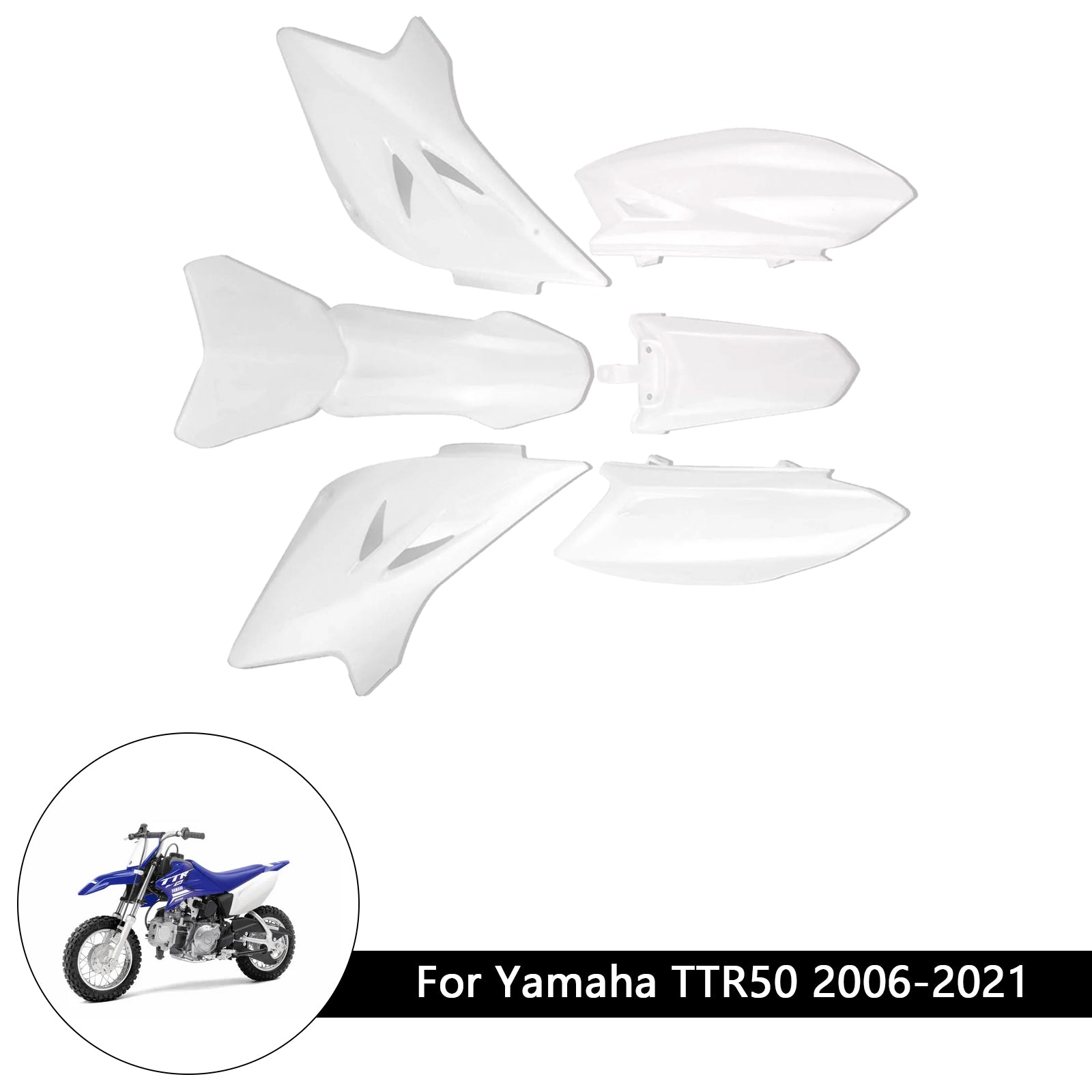 Kit per il corpo in plastica per carenatura di fango anteriore e posteriore per Yamaha TTR50 2006-2021