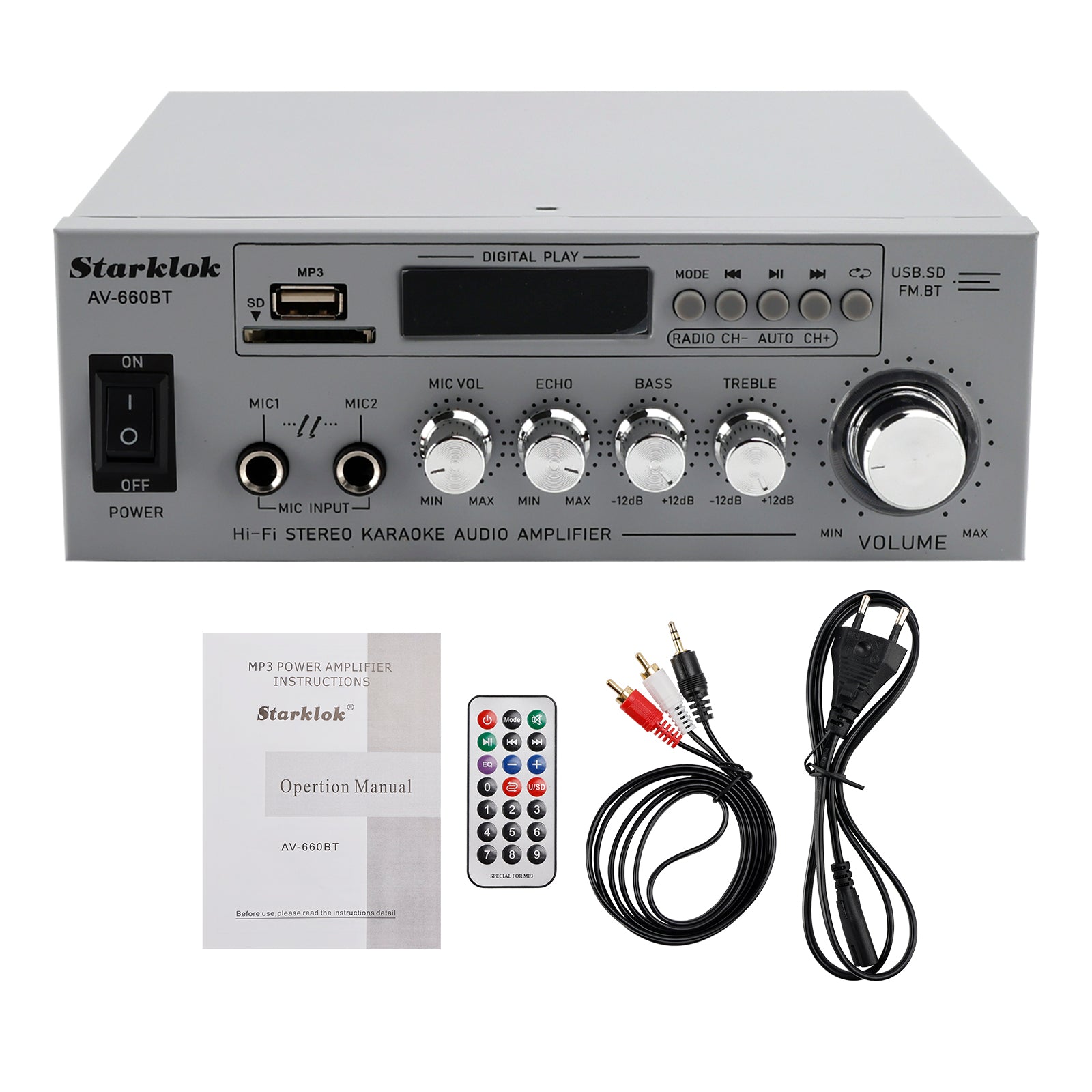 800W 2.1CH Bluetooth Stéréo HiFi Home Audio Voiture Amplificateur AMP Haut-parleur