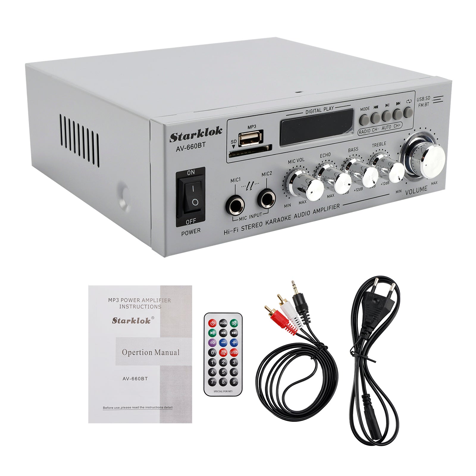 800W 2.1CH Bluetooth Stéréo HiFi Home Audio Voiture Amplificateur AMP Haut-parleur