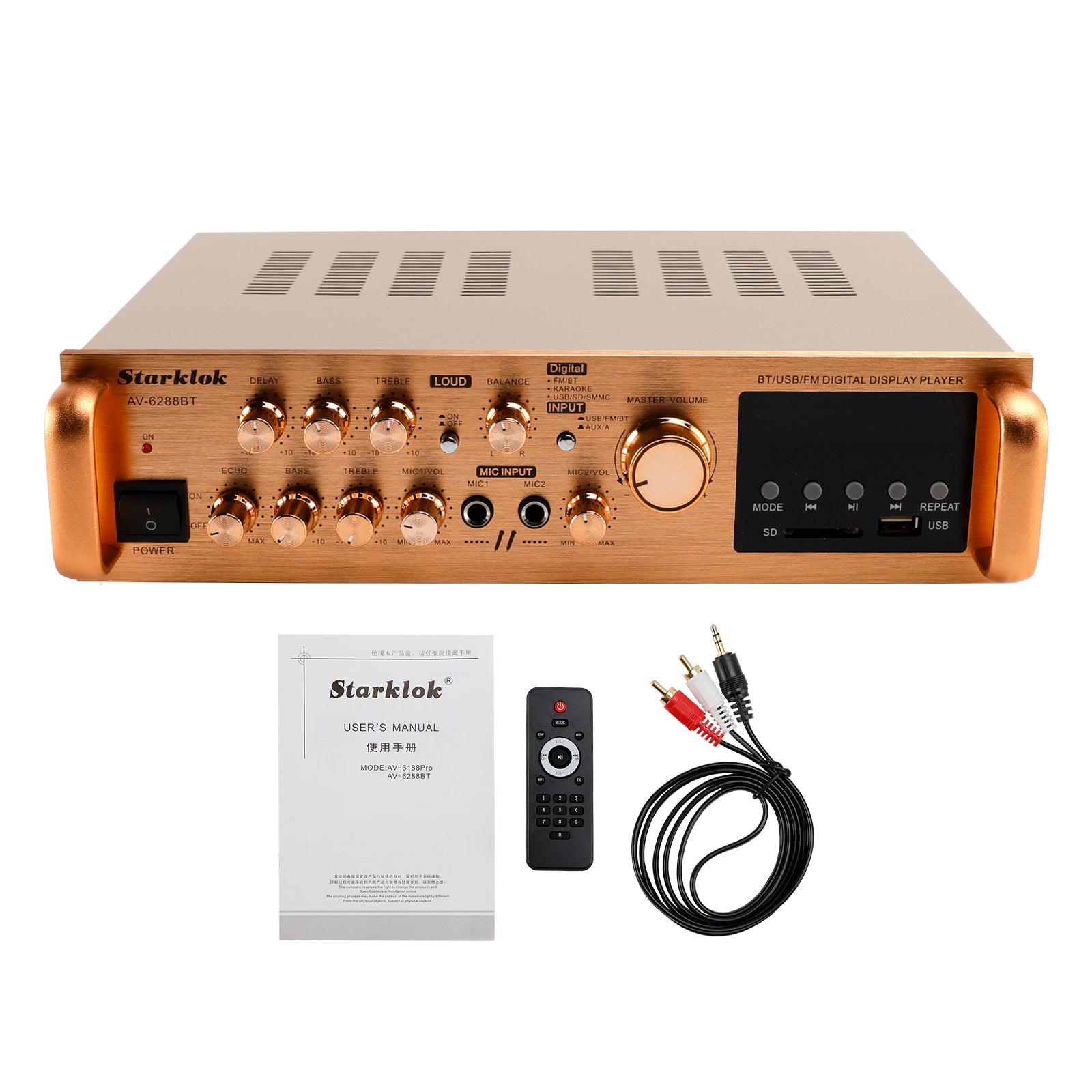 Amplificateur 5 canaux 2500 W HiFi Stéréo AV Surround SD FM Home Cinéma