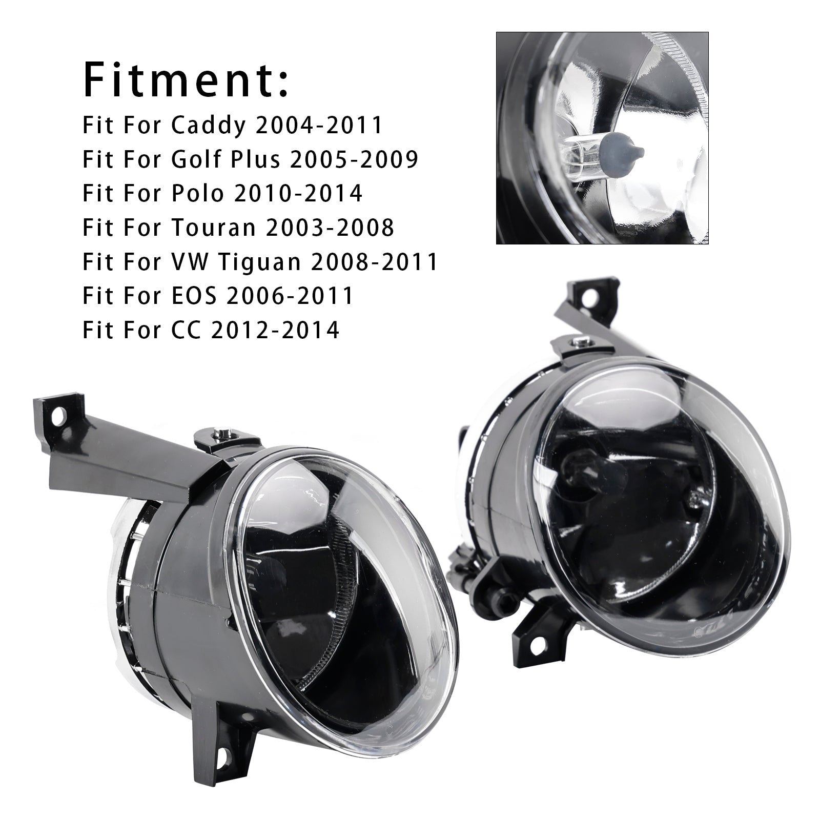 Paar front mistlichten vóór Volkswagen Caddy 2004-2011 en Touran 2003-2008