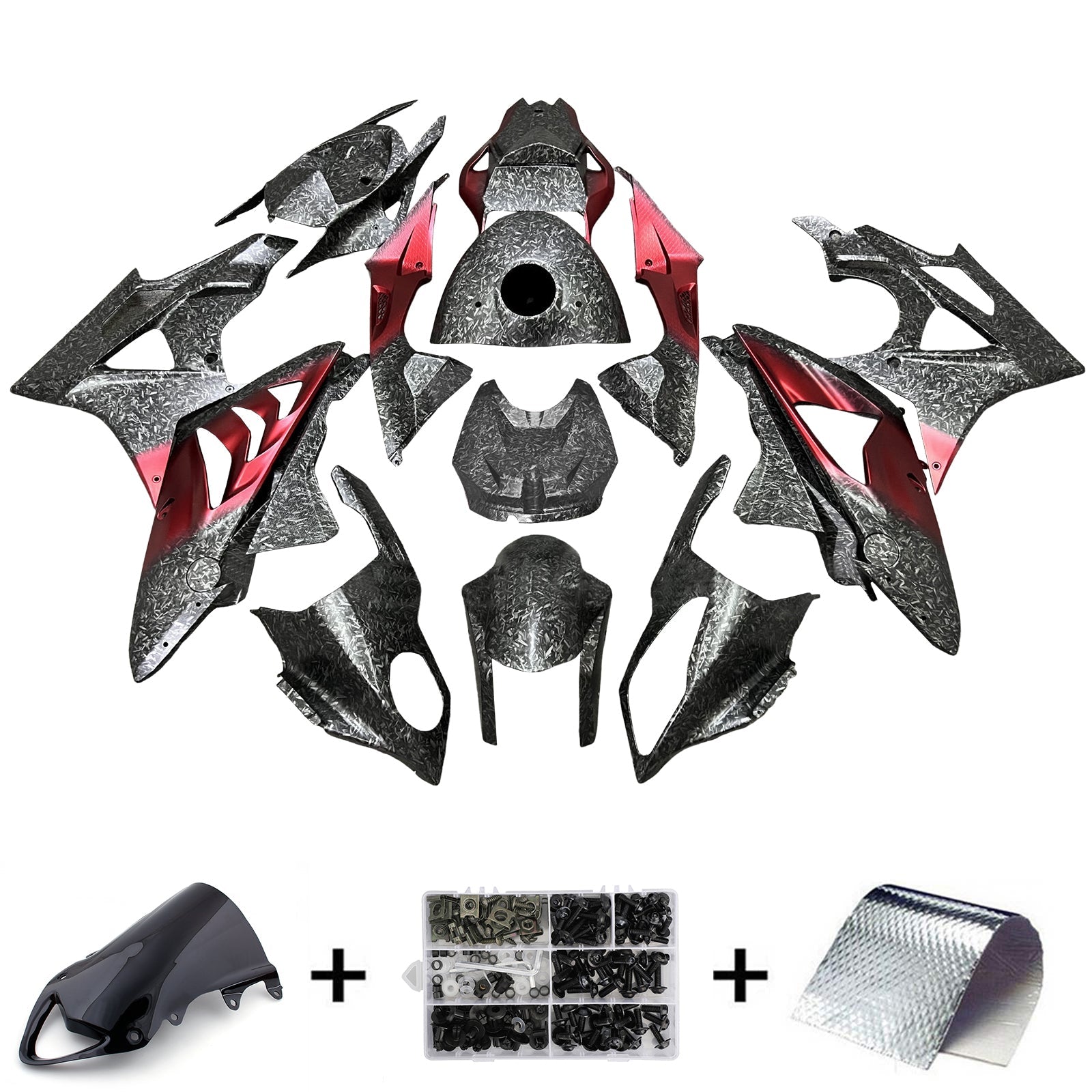 Kit de carénage d'injection pour BMW S1000RR 2009-2014 Carrosserie Plastique ABS