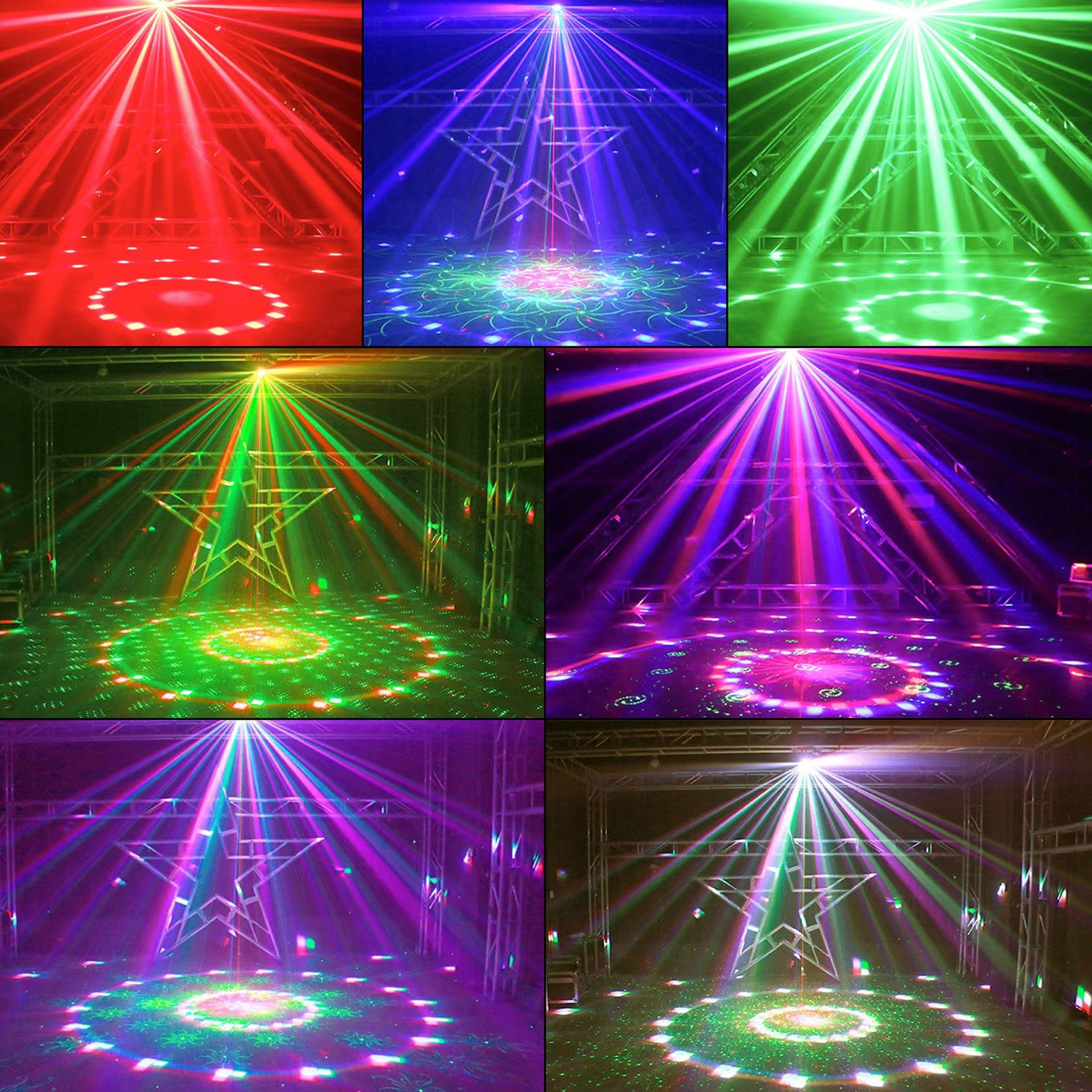 4 En 1 RGB Disco Party DJ Light LED Stage DMX Magic Ball Light Strobe Beam Light
