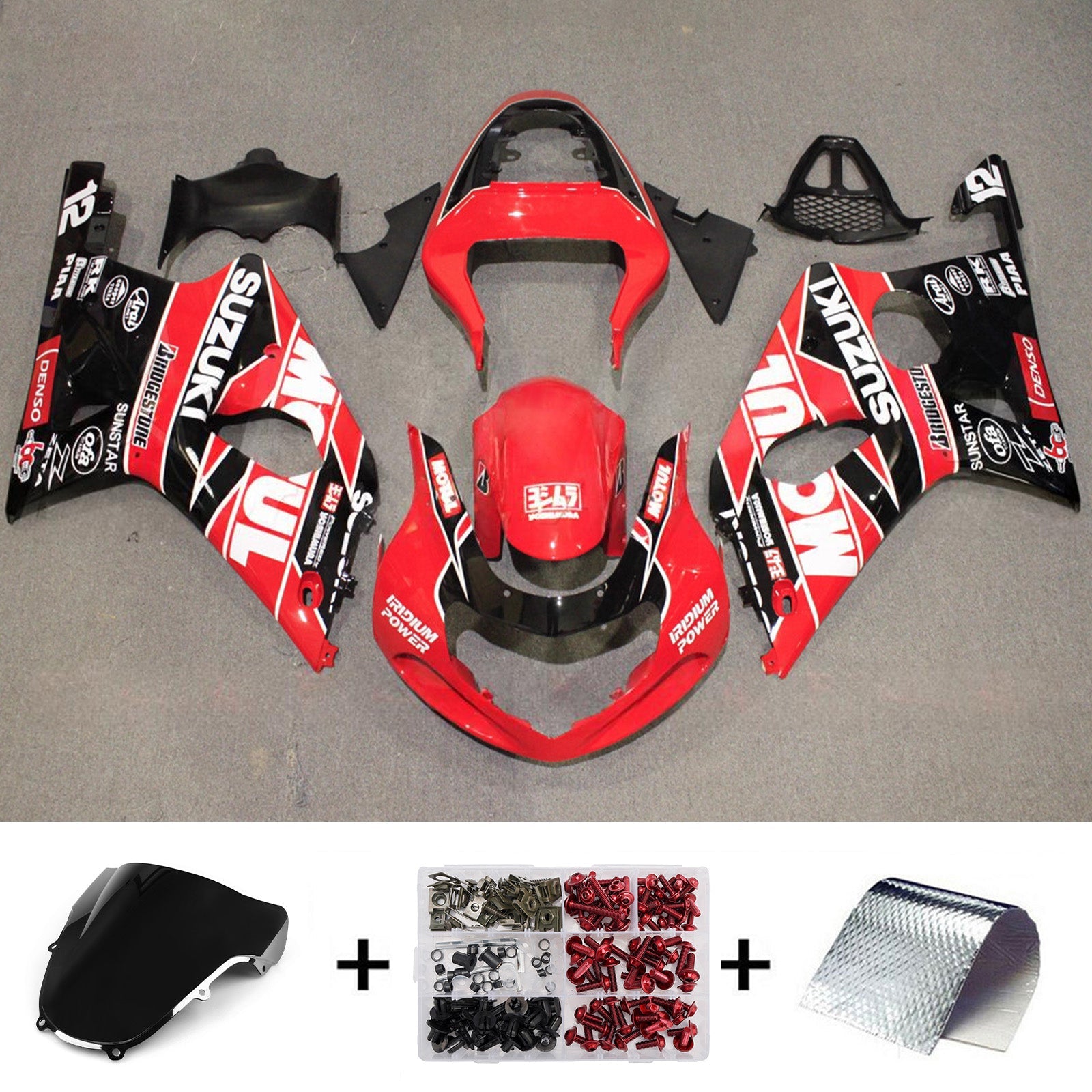 Kit de carénage injecté en plastique ABS pour Suzuki GSXR1000 2000-2002 K1 K2