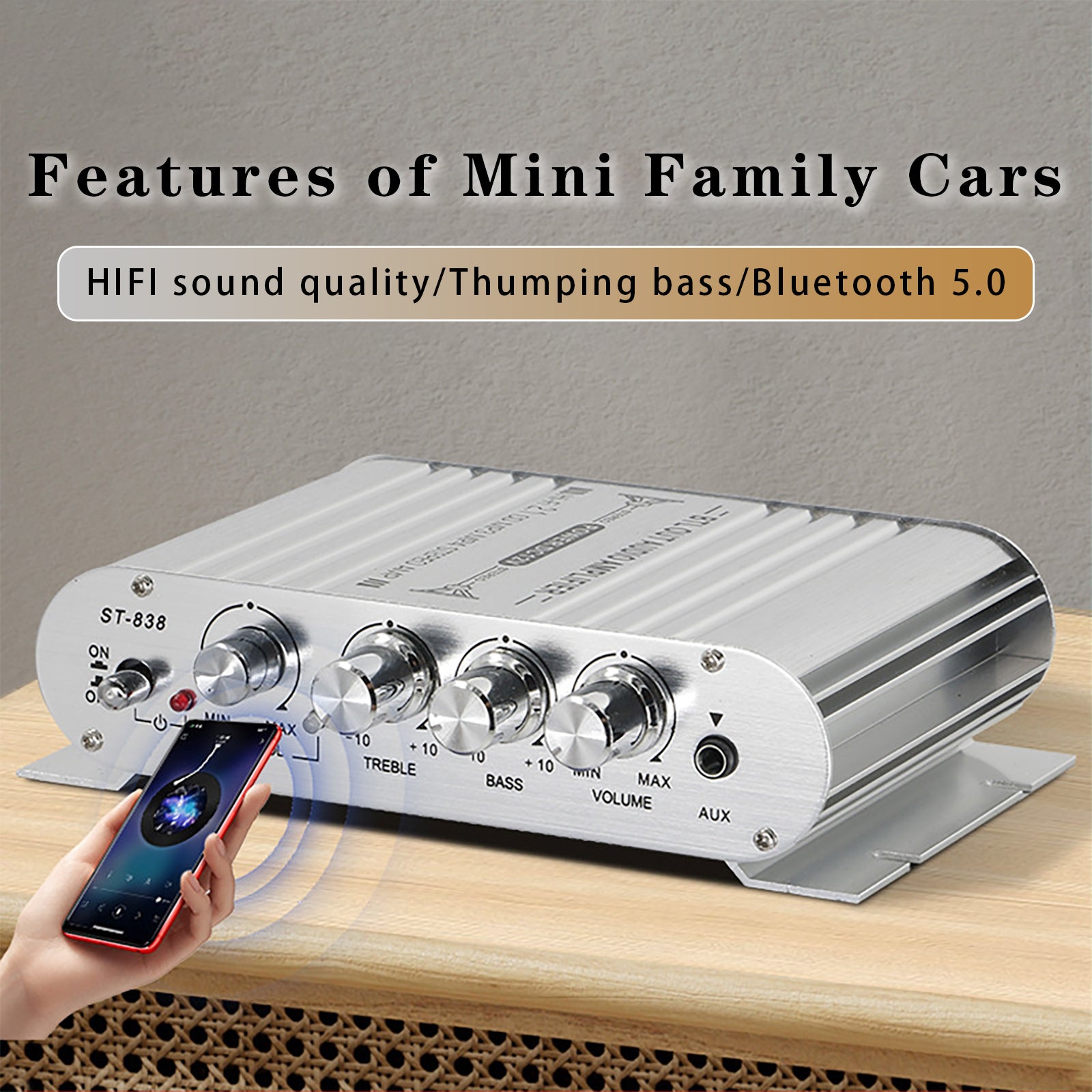 2.1 Bluetooth Stéréo HiFi Voiture Maison Car Audio Amplificateur AMP Speaker EDR