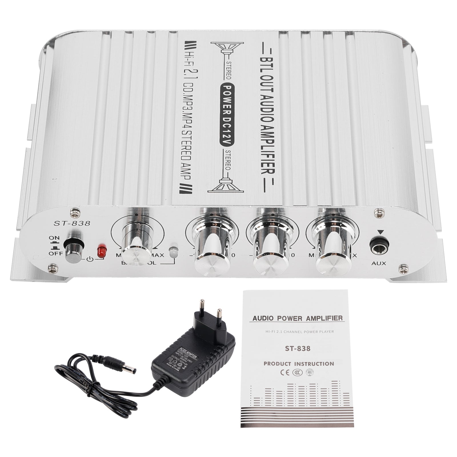 2.1 Bluetooth Stéréo HiFi Voiture Maison Car Audio Amplificateur AMP Speaker EDR