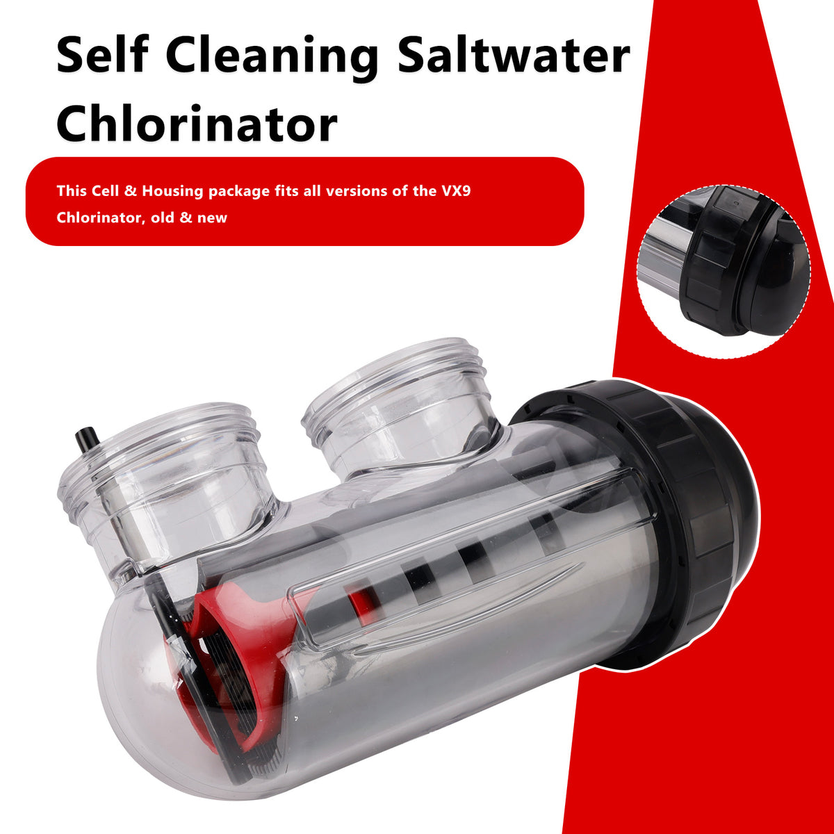 Cellule de remplacement chlorinateur eau salée avec boîtier pour Astral/Hurlcon VX9/E35