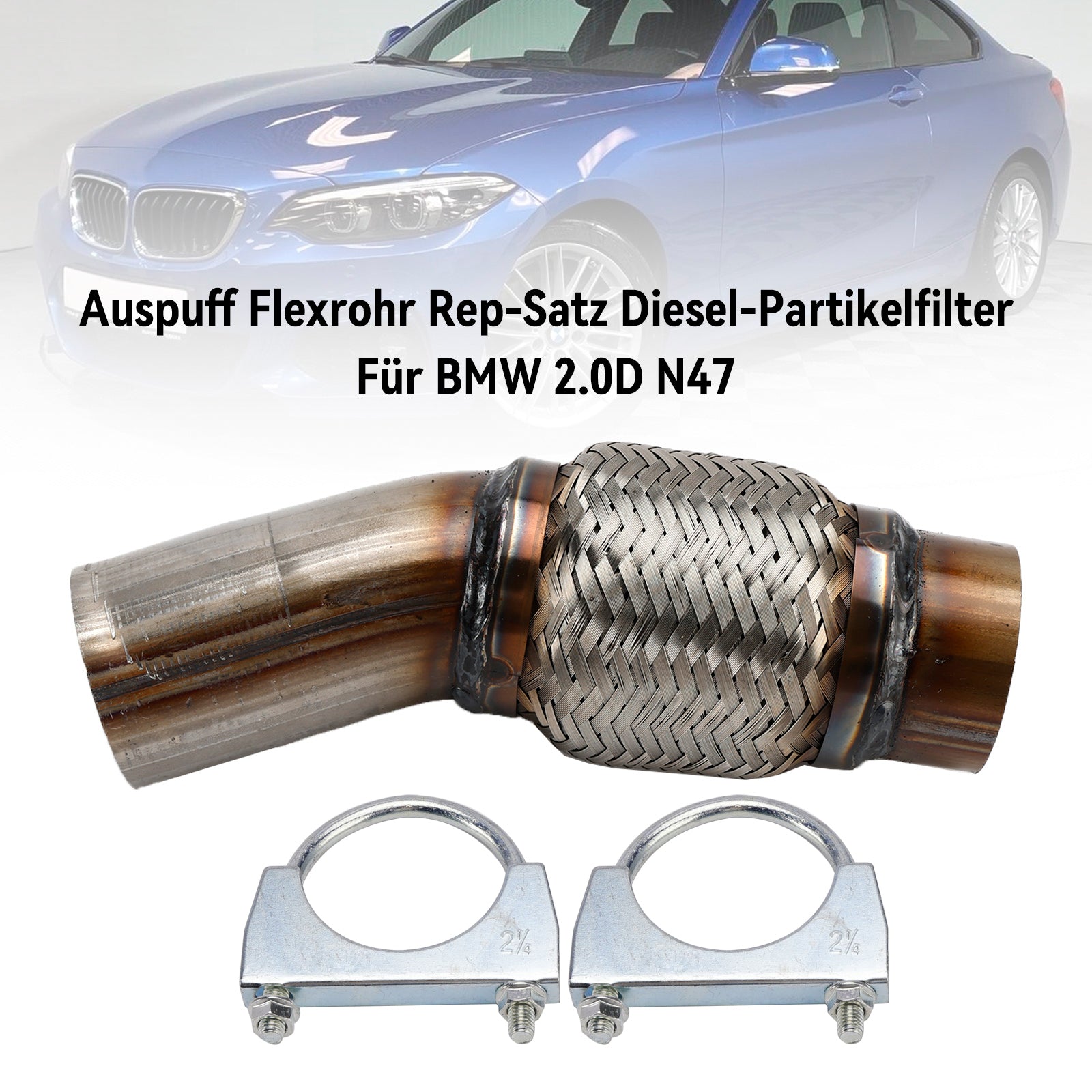 Joustavan letkun korjaussarja' pakoputkisto dieselhiukkassuodattimella BMW 2.0D N47:lle
