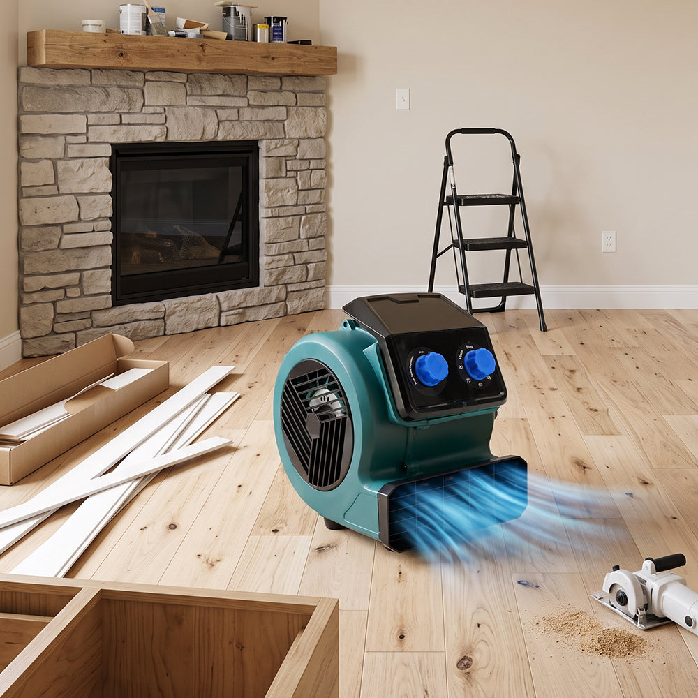 Ventilateur de sol compact 1/2CV 1500CFM avec minuterie