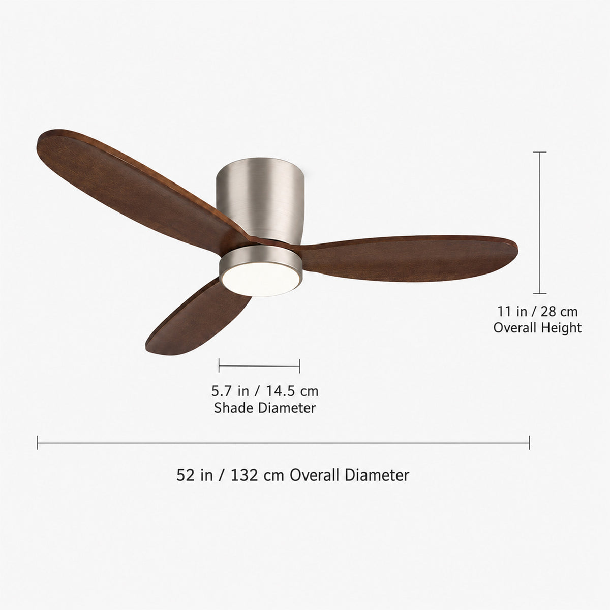 Ventilateur de plafond LED 132 cm