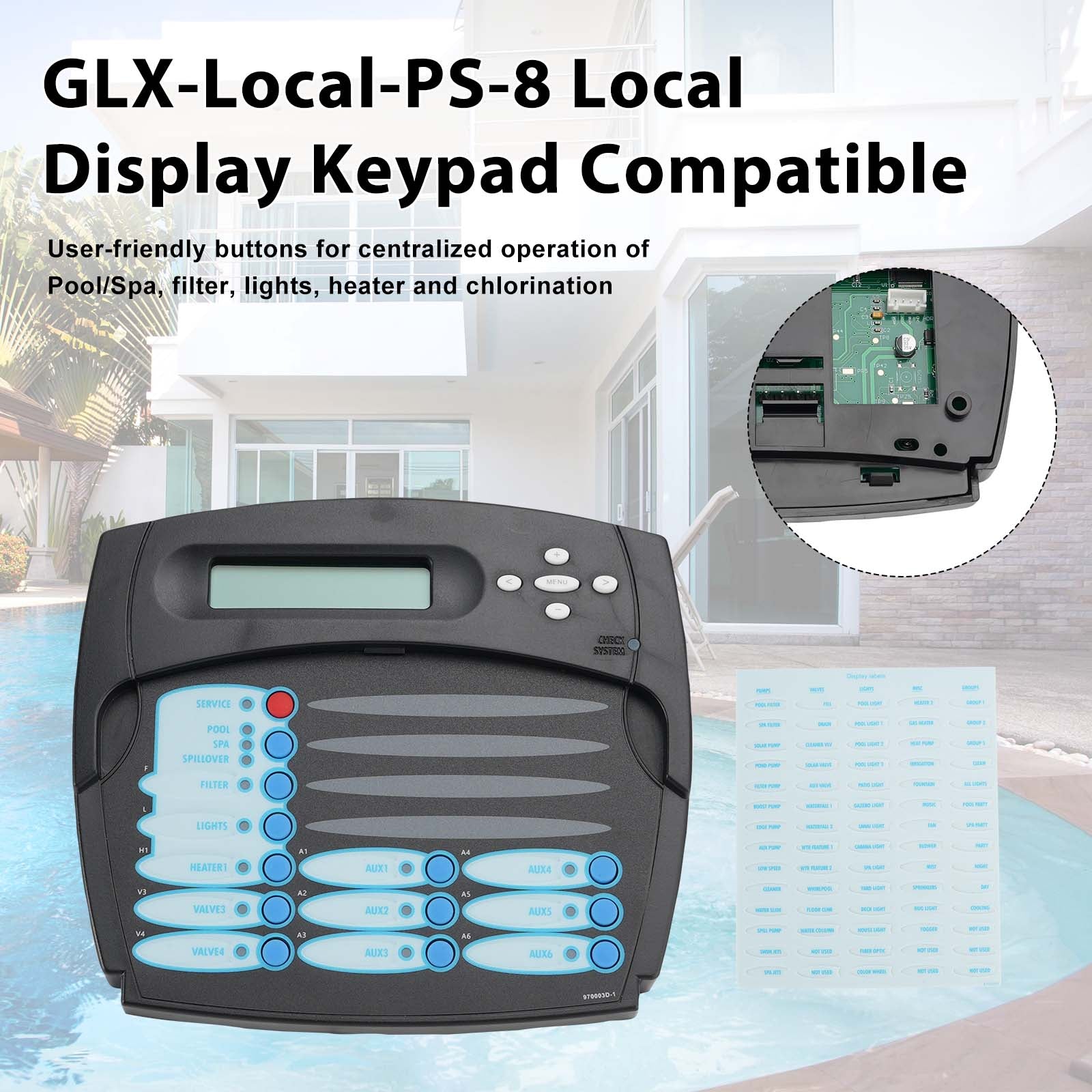 GLX-LOCAL-PS-8 Clavier local p. tableau Hayward Goldline AQL-PS-8