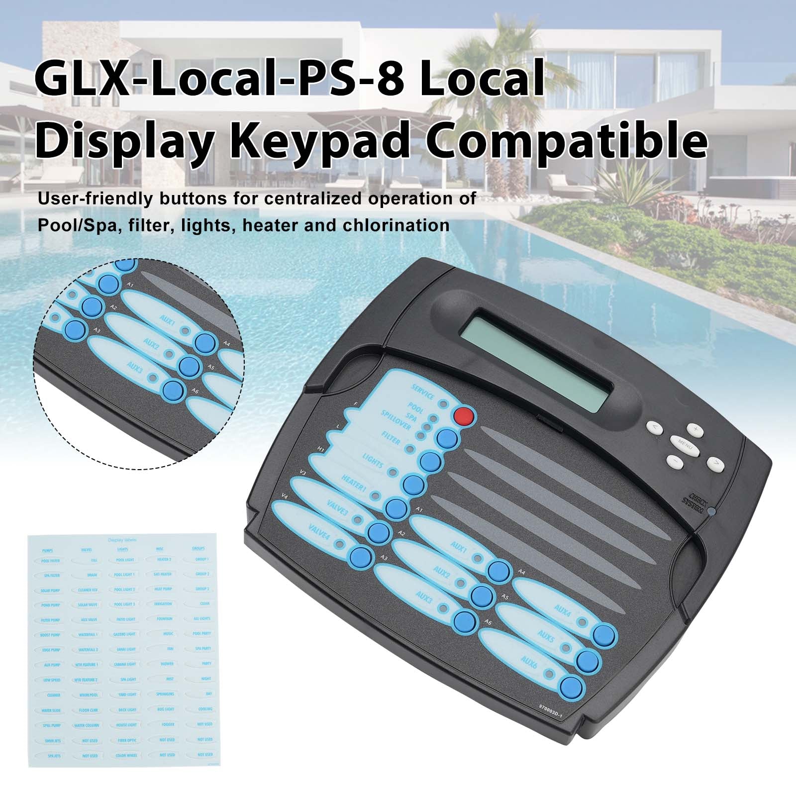 GLX-LOCAL-PS-8 Clavier local p. tableau Hayward Goldline AQL-PS-8