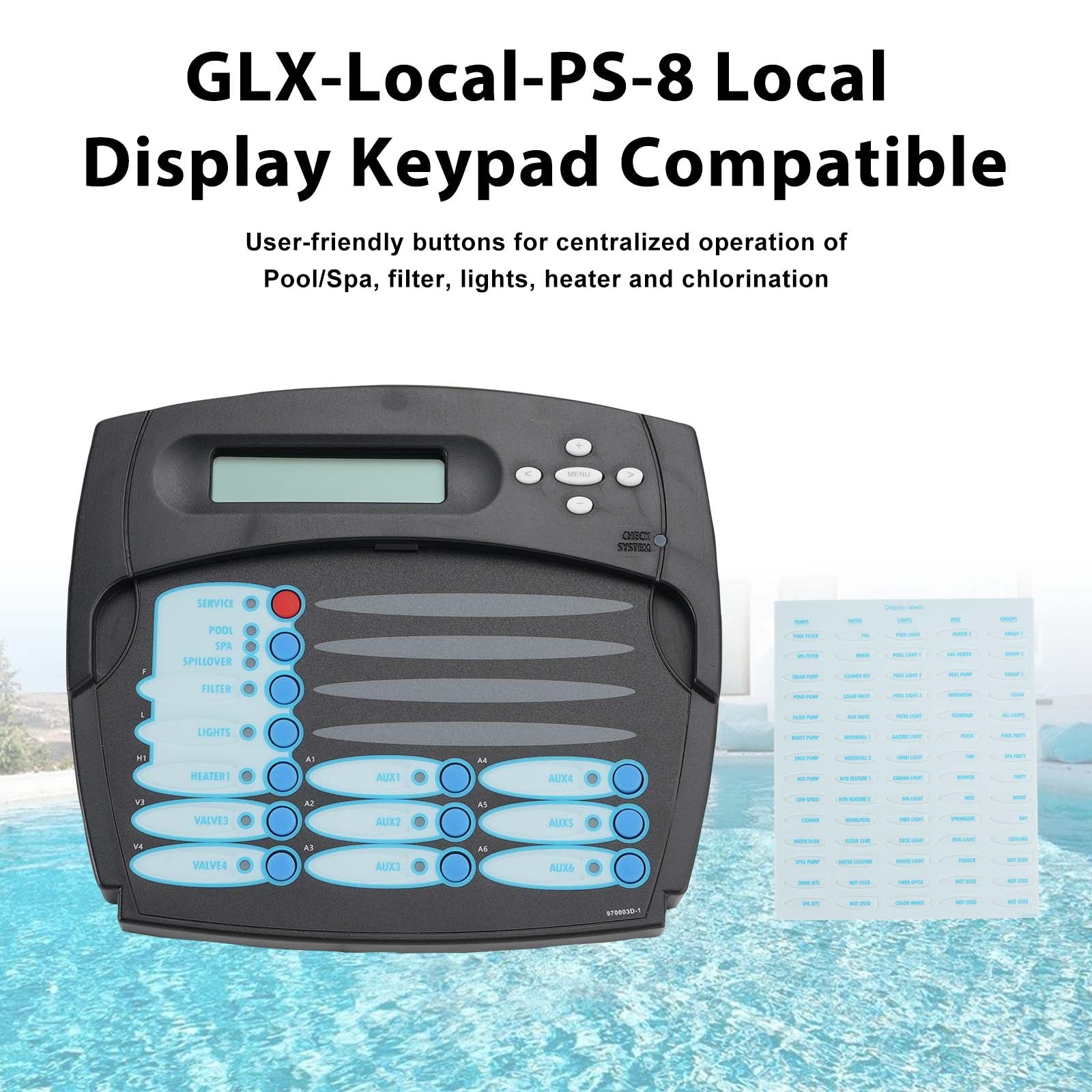 GLX-LOCAL-PS-8 Clavier local p. tableau Hayward Goldline AQL-PS-8