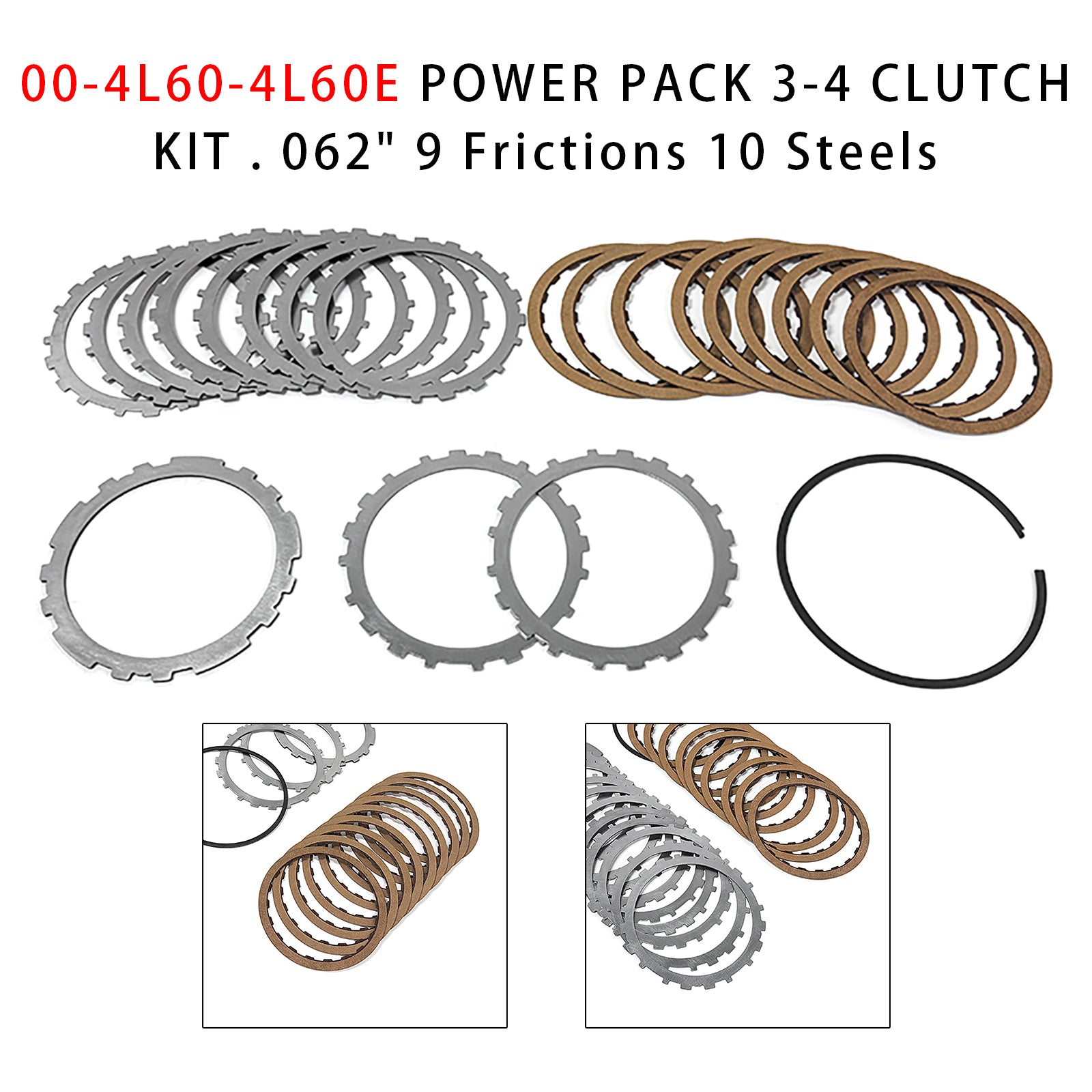 Kit Embrayage 3-4 Power Pack 00-4L60-4L60E 0.062 Pouces 9 Disques Friction 10