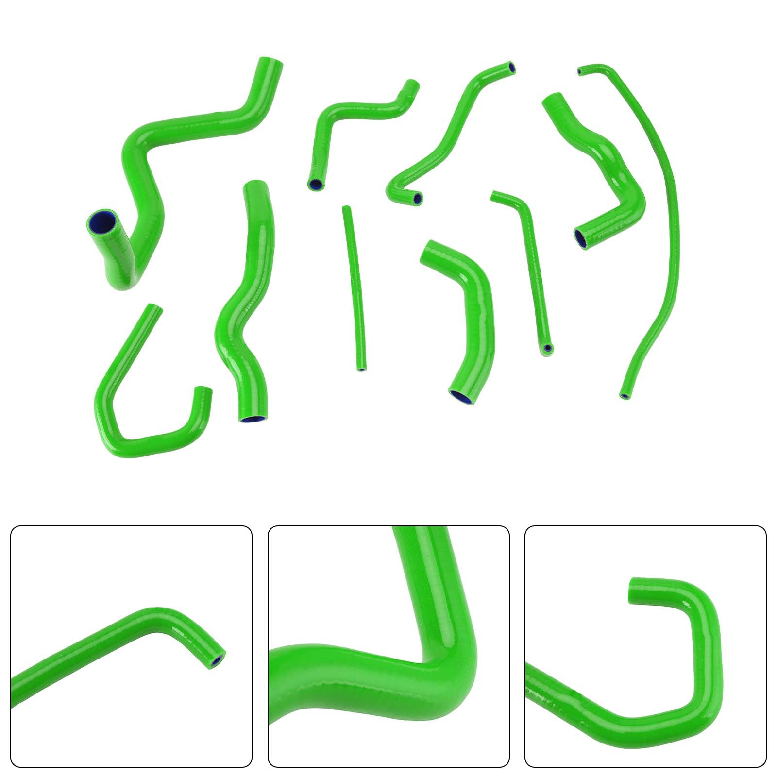 Kit de durites de refroidissement en silicone pour radiateur Kawasaki Ninja 636 ZX-6R 09-26 Green
