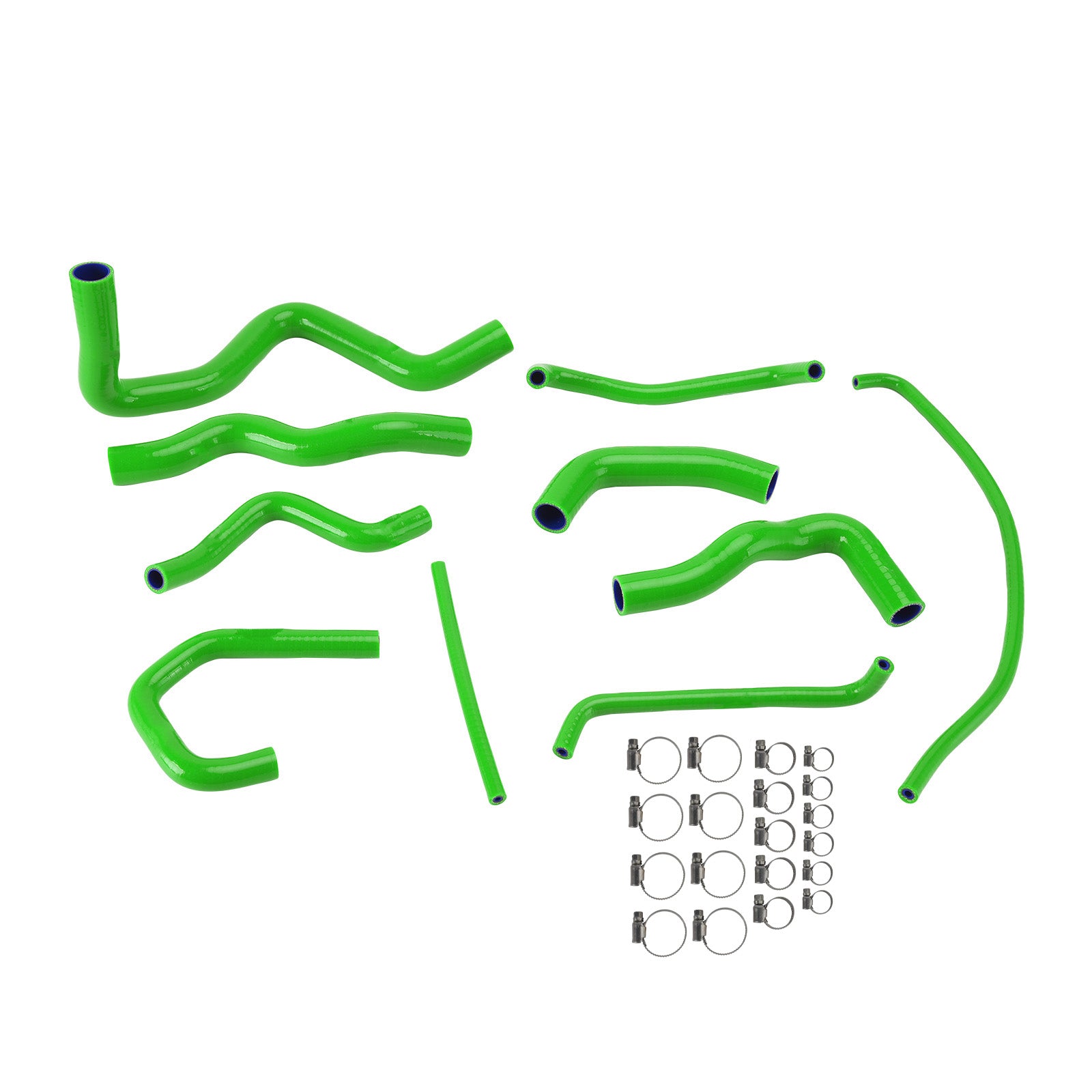 Kit de durites de refroidissement en silicone pour radiateur Kawasaki Ninja 636 ZX-6R 09-26 Green