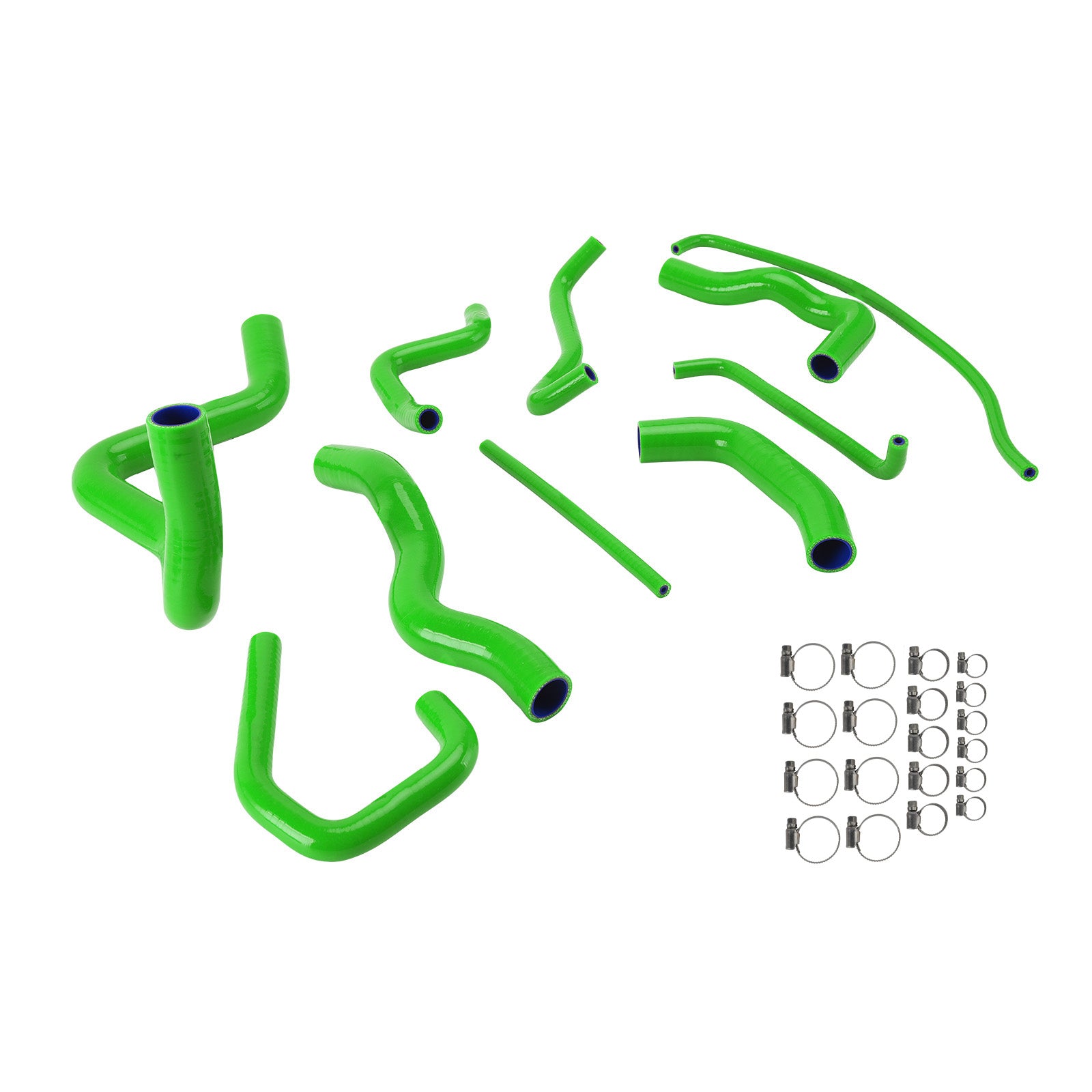 Kit de durites de refroidissement en silicone pour radiateur Kawasaki Ninja 636 ZX-6R 09-26 Green