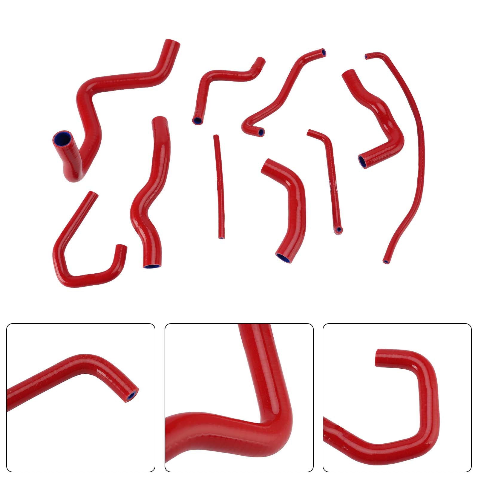 Kit de durites de refroidissement en silicone pour radiateur Kawasaki Ninja 636 ZX-6R 09-26 Red