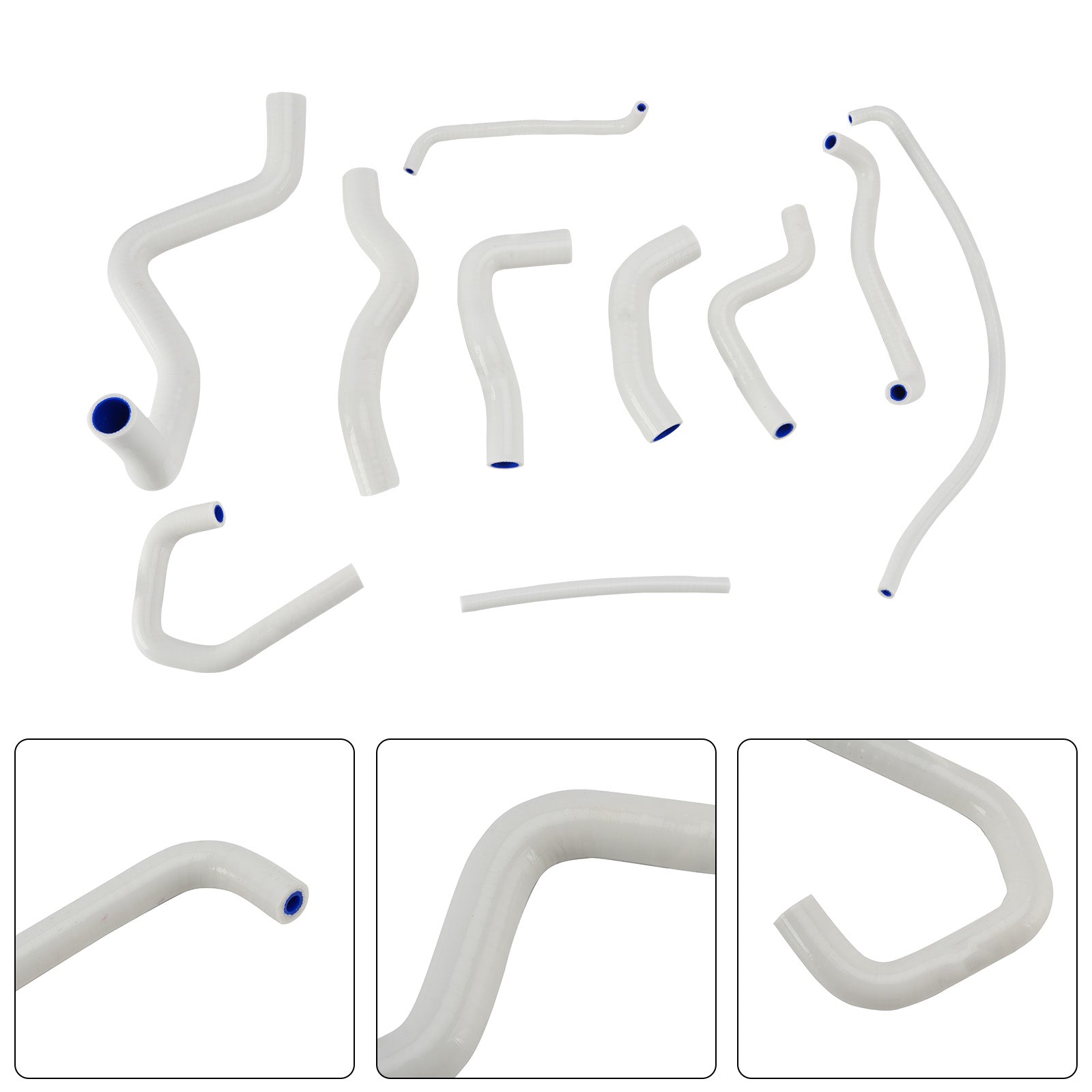 Kit de durites de refroidissement en silicone pour radiateur Kawasaki Ninja 636 ZX-6R 09-26 White