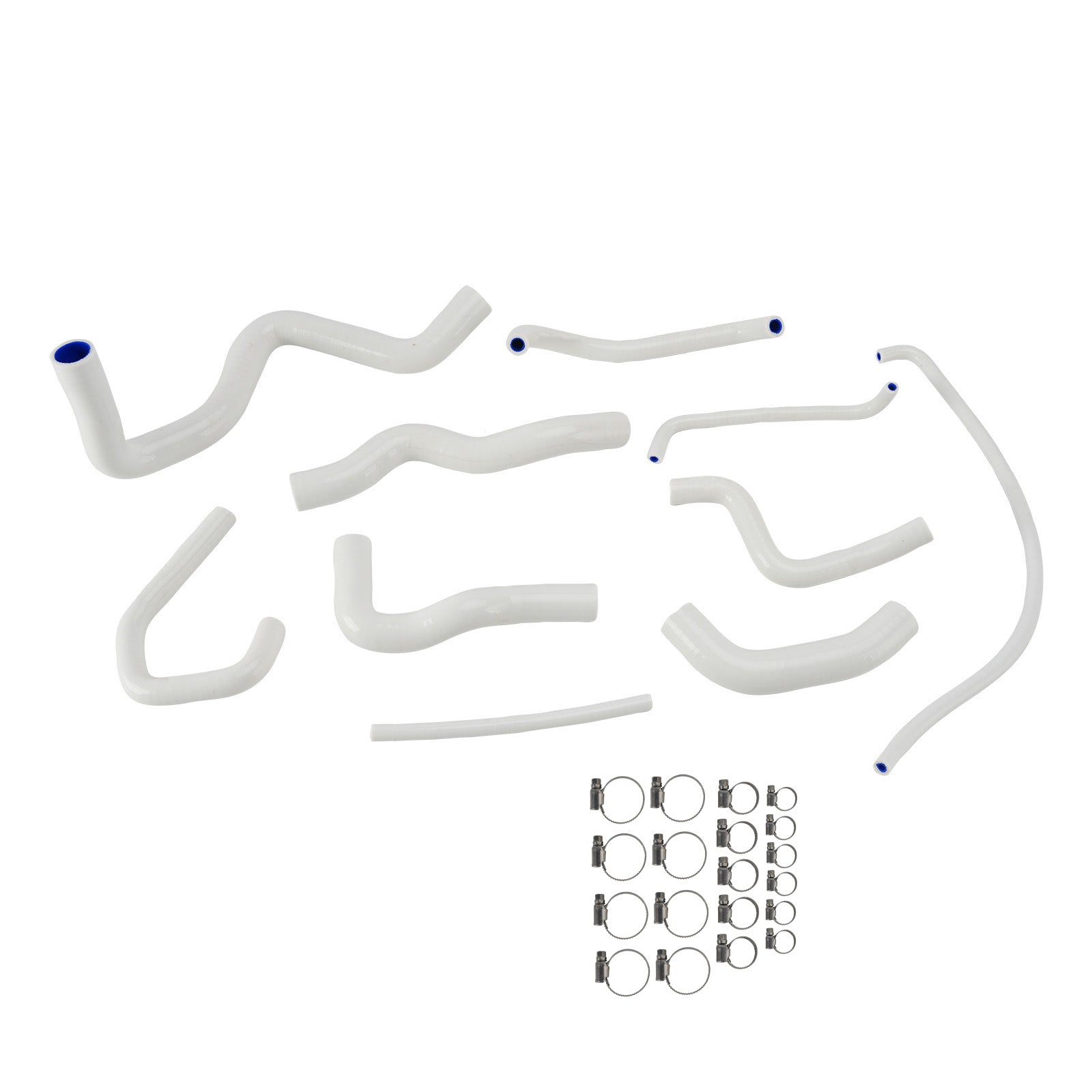 Kit de durites de refroidissement en silicone pour radiateur Kawasaki Ninja 636 ZX-6R 09-26 White