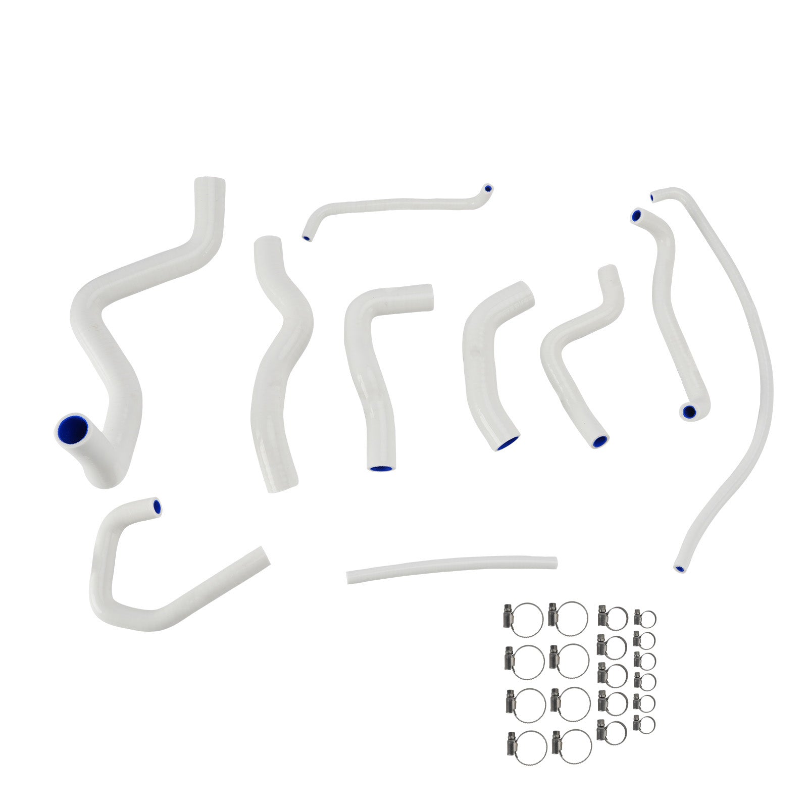 Kit de durites de refroidissement en silicone pour radiateur Kawasaki Ninja 636 ZX-6R 09-26 White