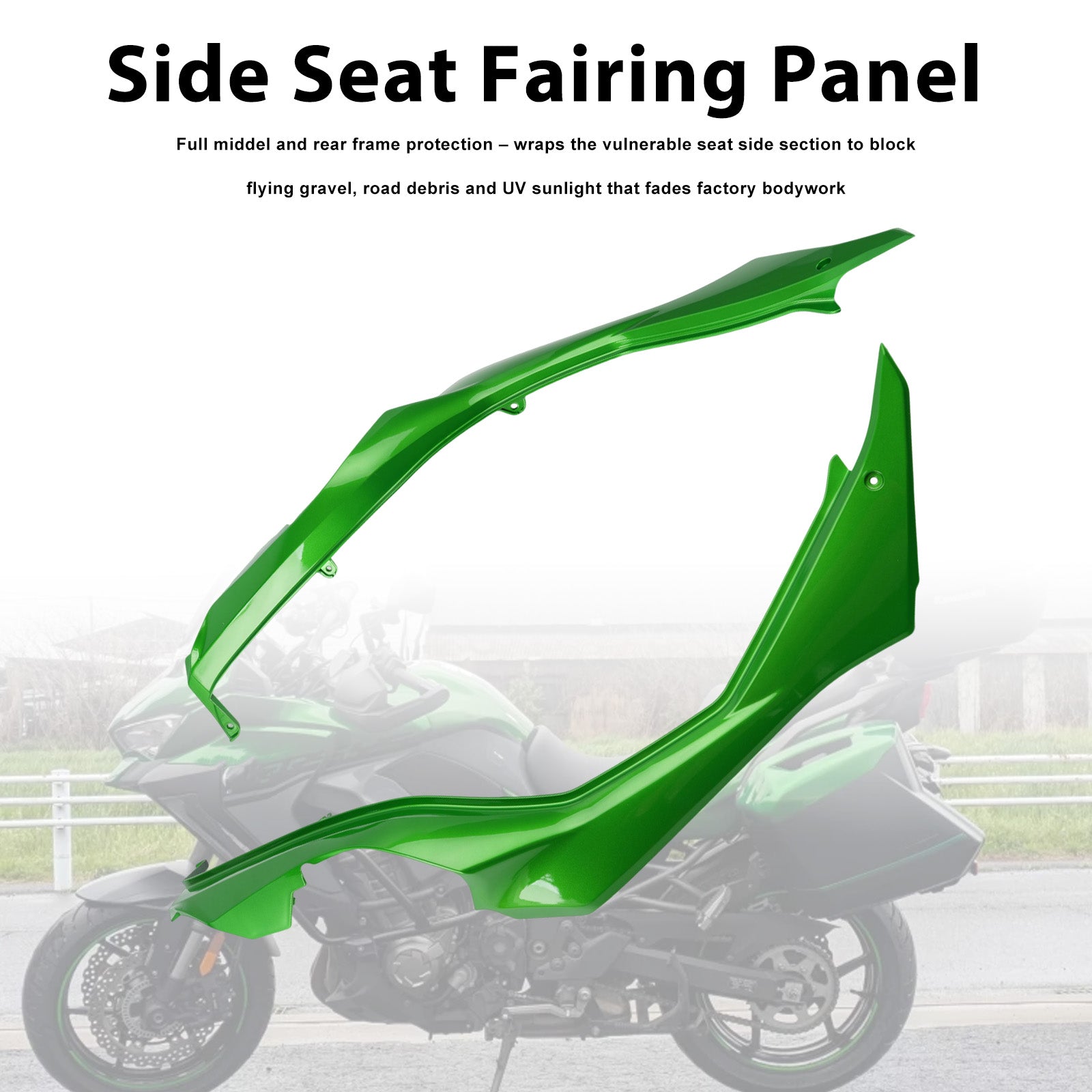 Carénages de protection latéraux de selle pour Kawasaki Versys 1000 2019-2024 Green