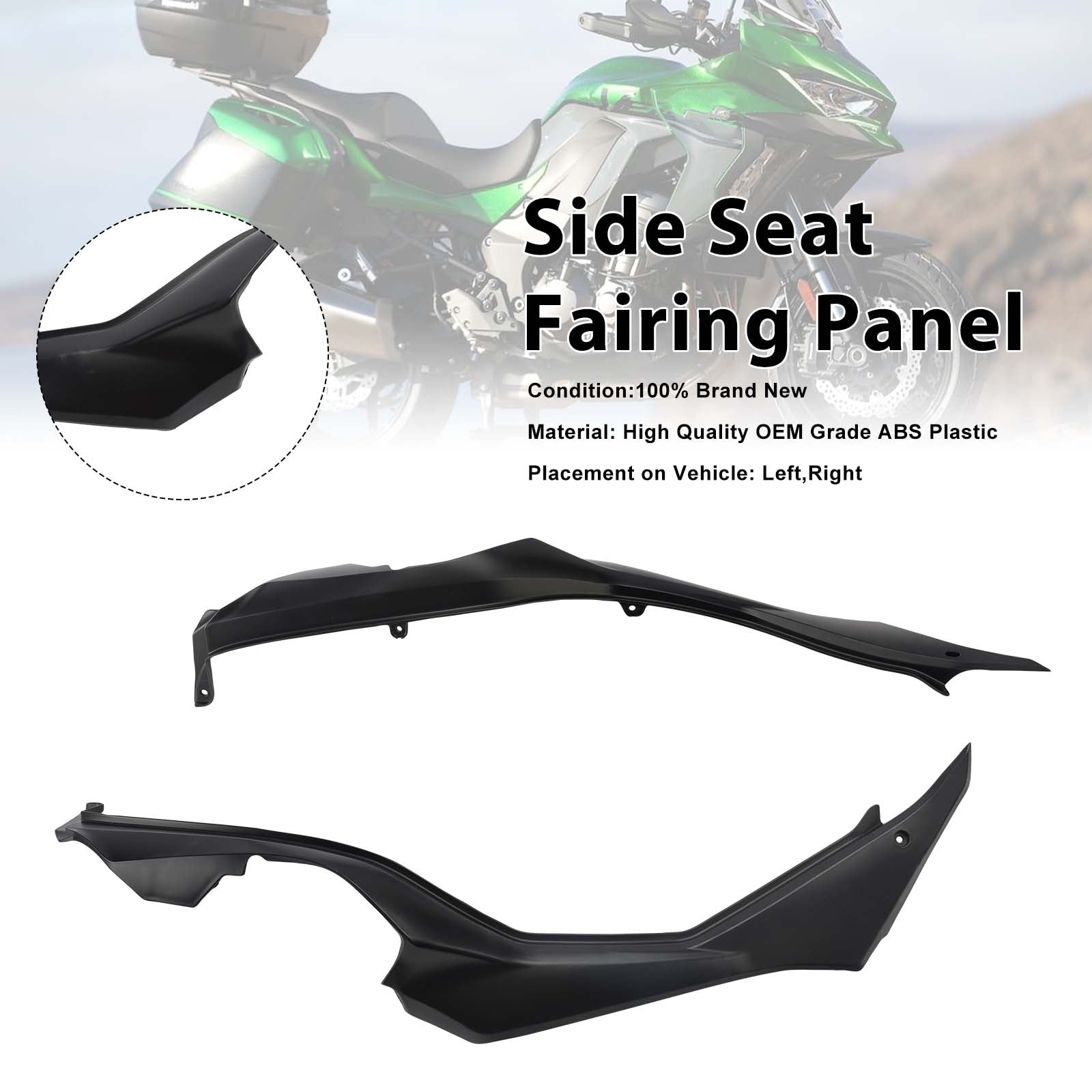 Carénages de protection latéraux de selle pour Kawasaki Versys 1000 2019-2024 Matte Black