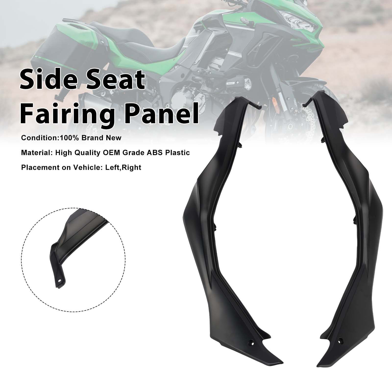 Carénages de protection latéraux de selle pour Kawasaki Versys 1000 2019-2024 Matte Black