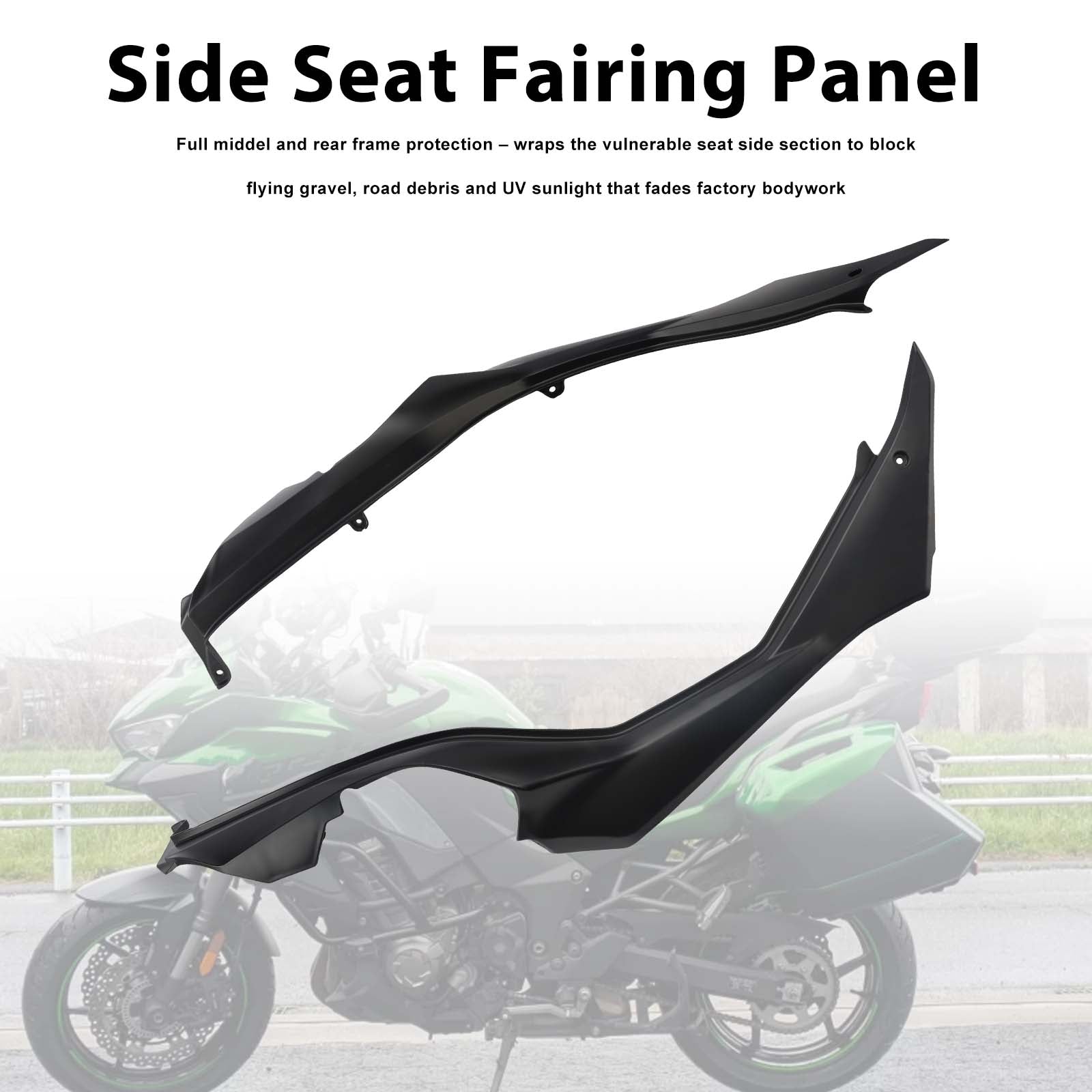 Carénages de protection latéraux de selle pour Kawasaki Versys 1000 2019-2024 Matte Black