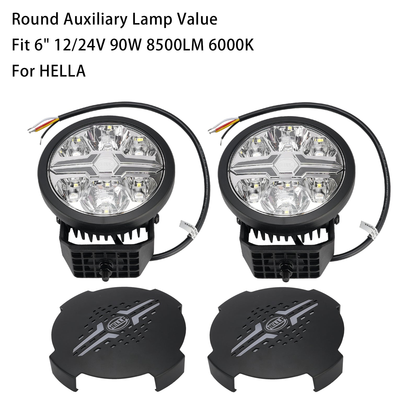 Lampe Auxiliaire Ronde ValueFit 6" 12/24V 90W 8500LM 6000K Pour HELLA
