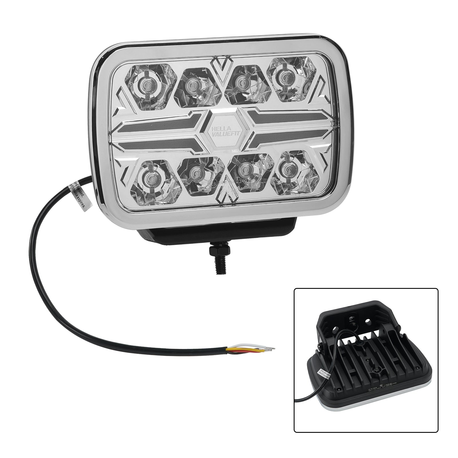 Lampe Auxiliaire Carrée ValueFit 9" Ref.25 12/24V 36W 2600LM 6000K Pour HELLA