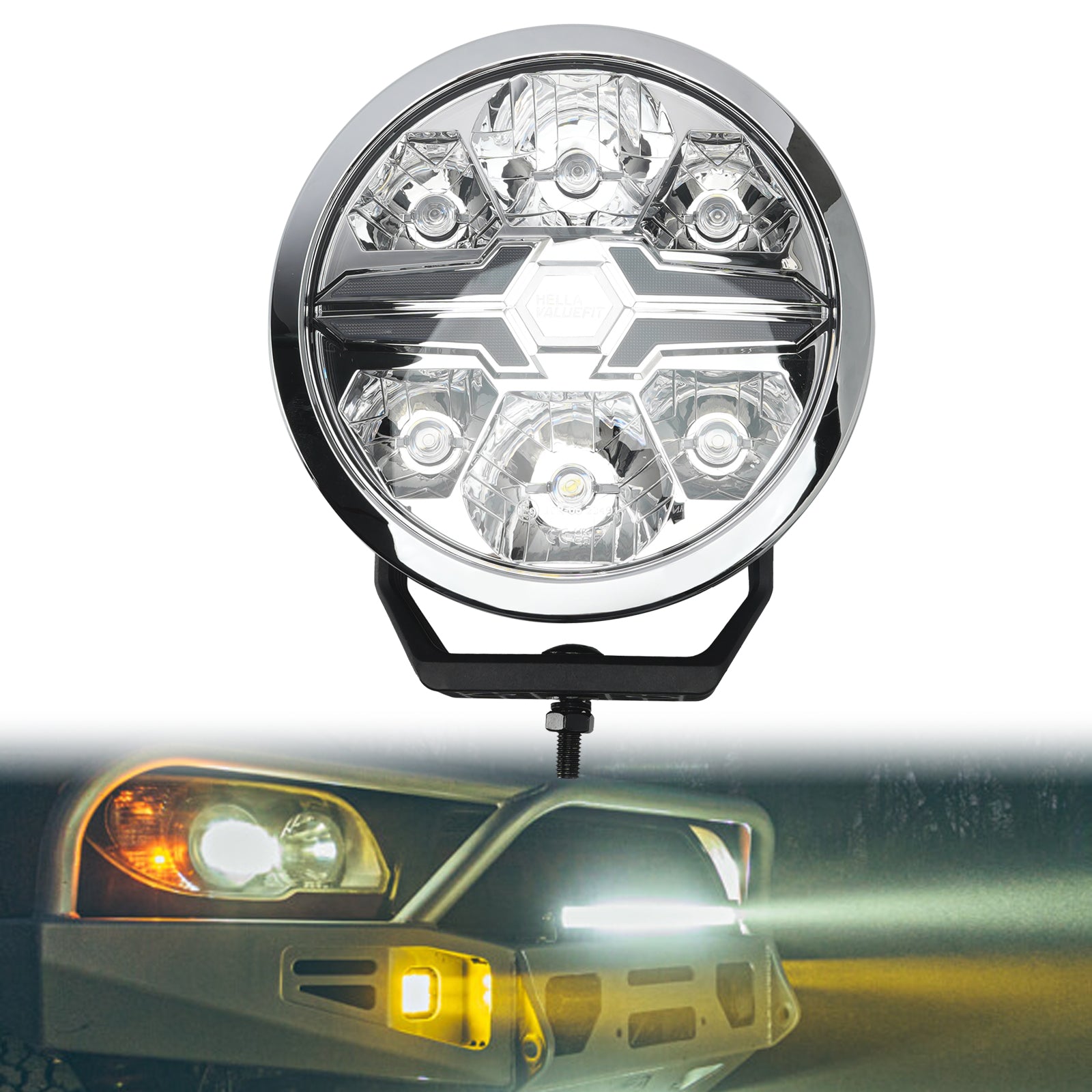 Lampe Auxiliaire Ronde ValueFit 9" Ref.50 12/24V 18W 1550LM 6000K Pour HELLA