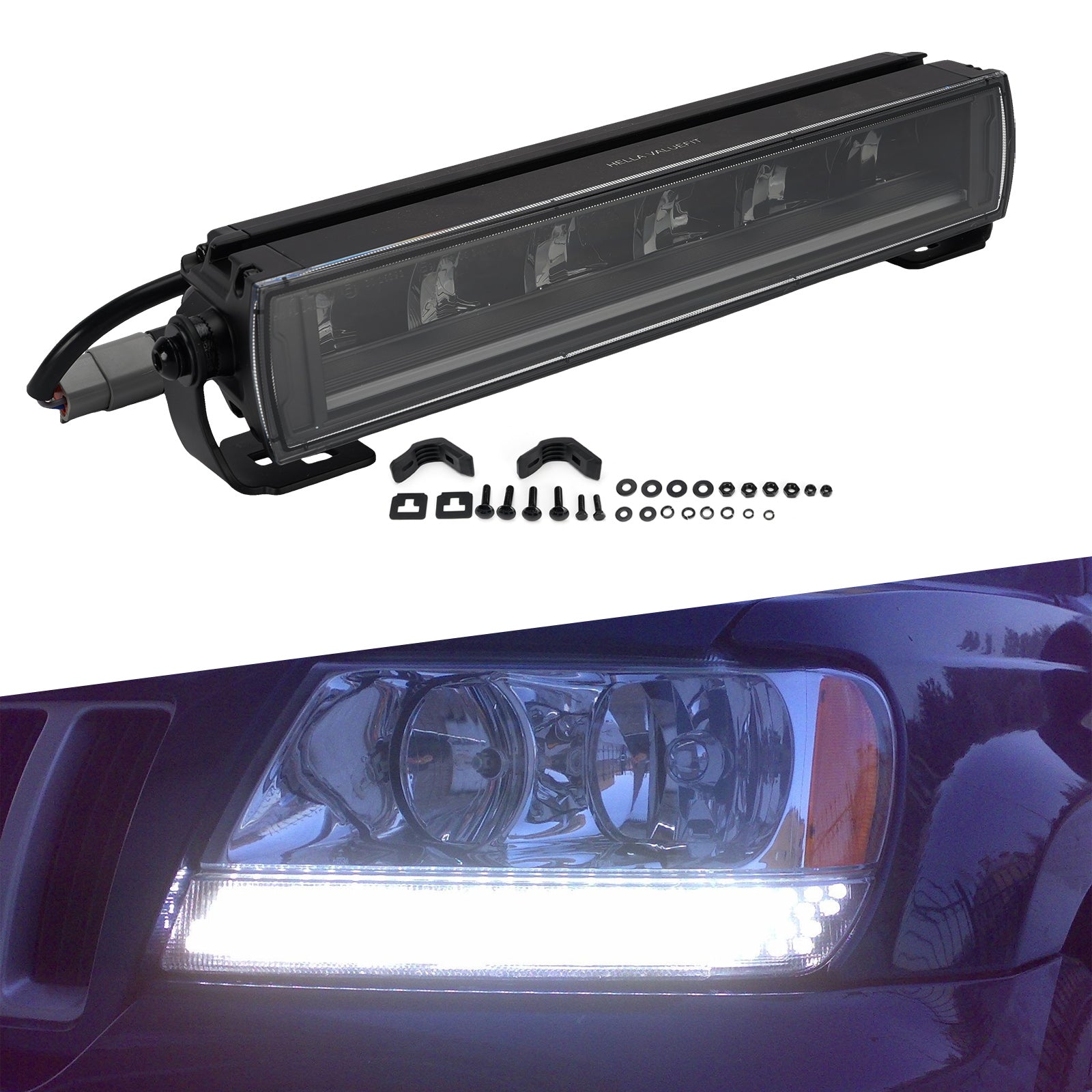Lampe Auxiliaire Barre Longue ValueFit 12.6" 12/24V 82W 6000LM 5700K Pour HELLA