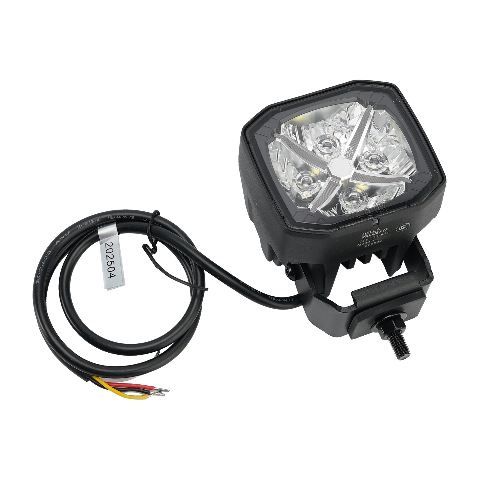 Lampe Auxiliaire Spot Carrée ValueFit 3.6" 12/24V 60W 5700LM 5700K Pour HELLA