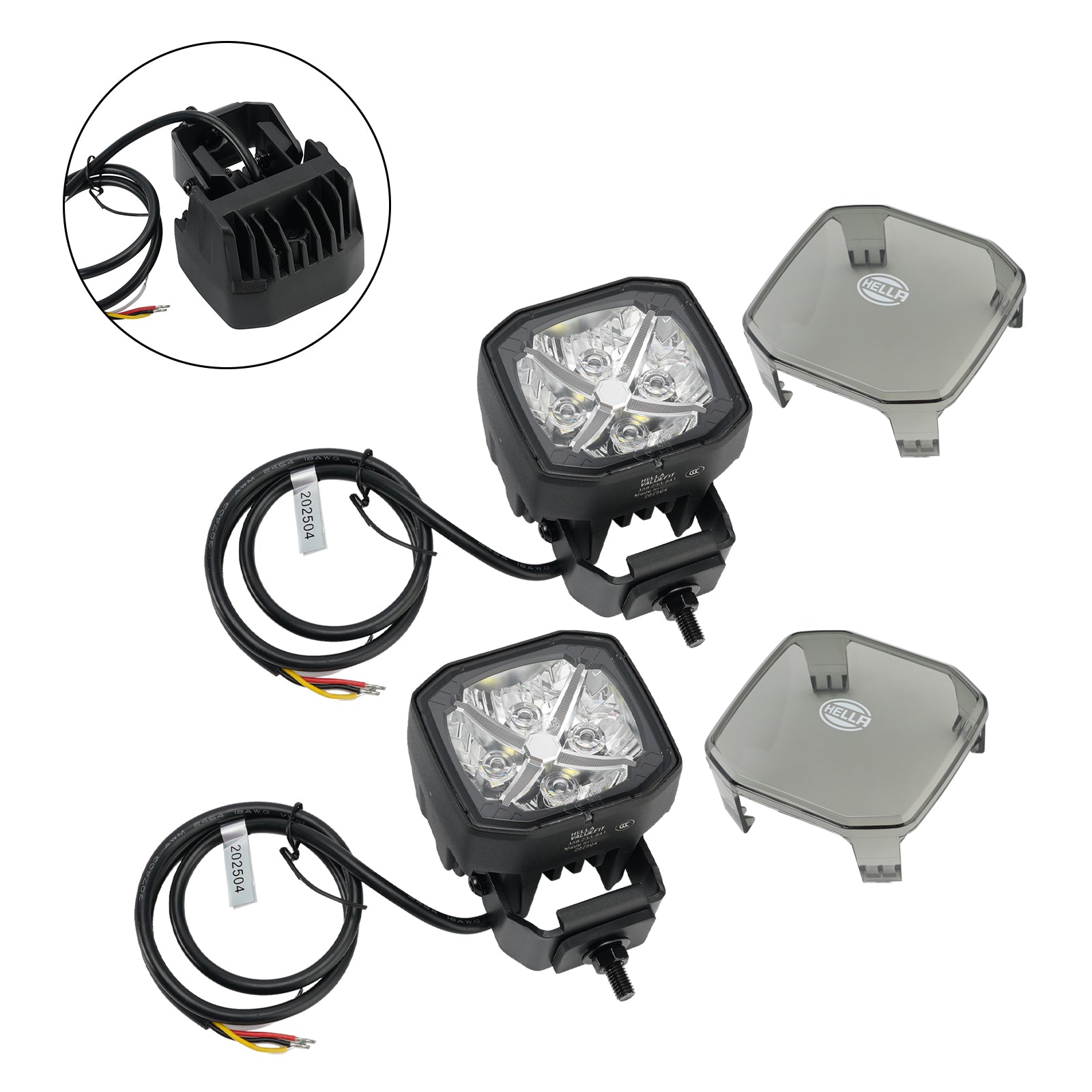 Lampe Auxiliaire Spot Carrée ValueFit 3.6" 12/24V 60W 5700LM 5700K Pour HELLA