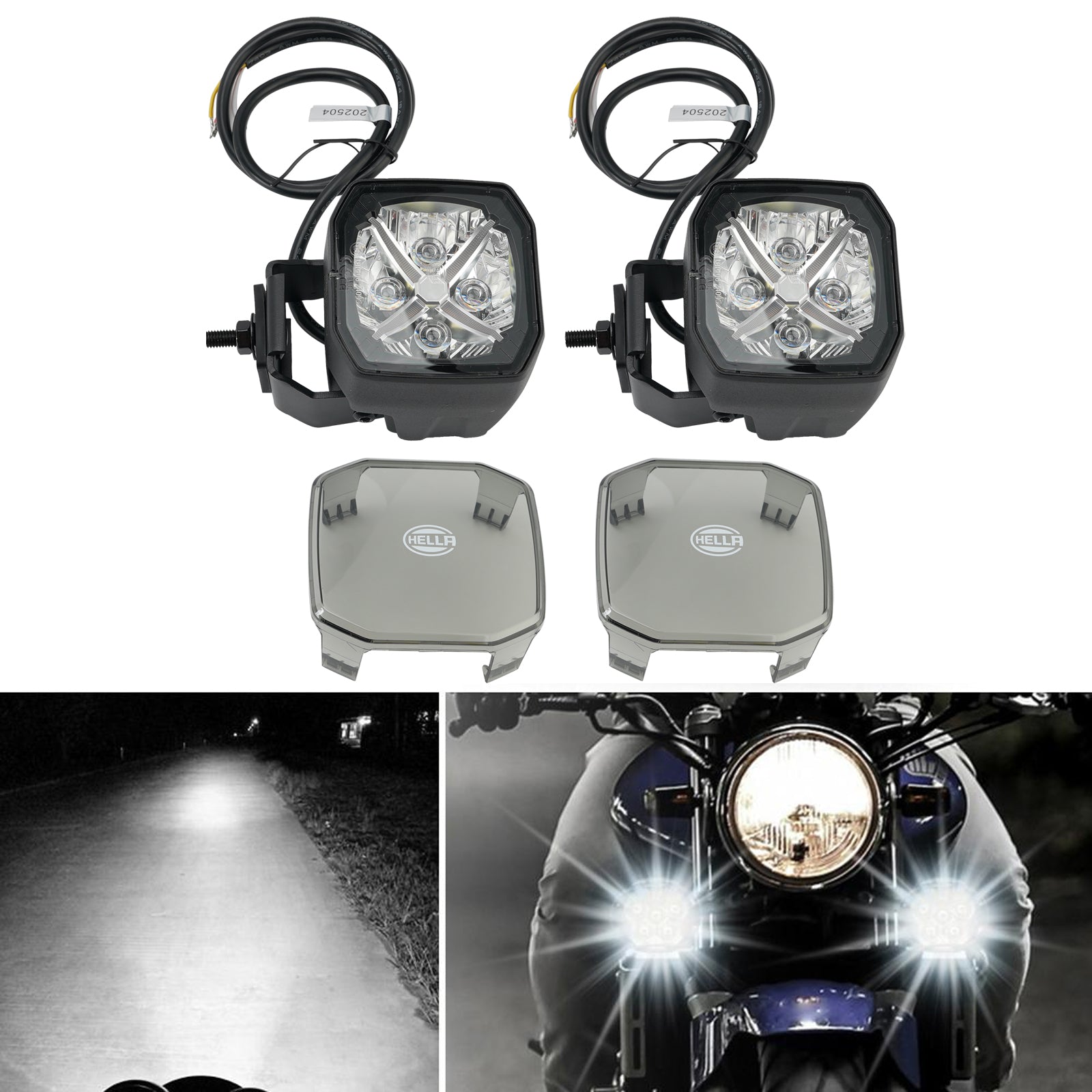 Lampe Auxiliaire Spot Carrée ValueFit 3.6" 12/24V 60W 5700LM 5700K Pour HELLA