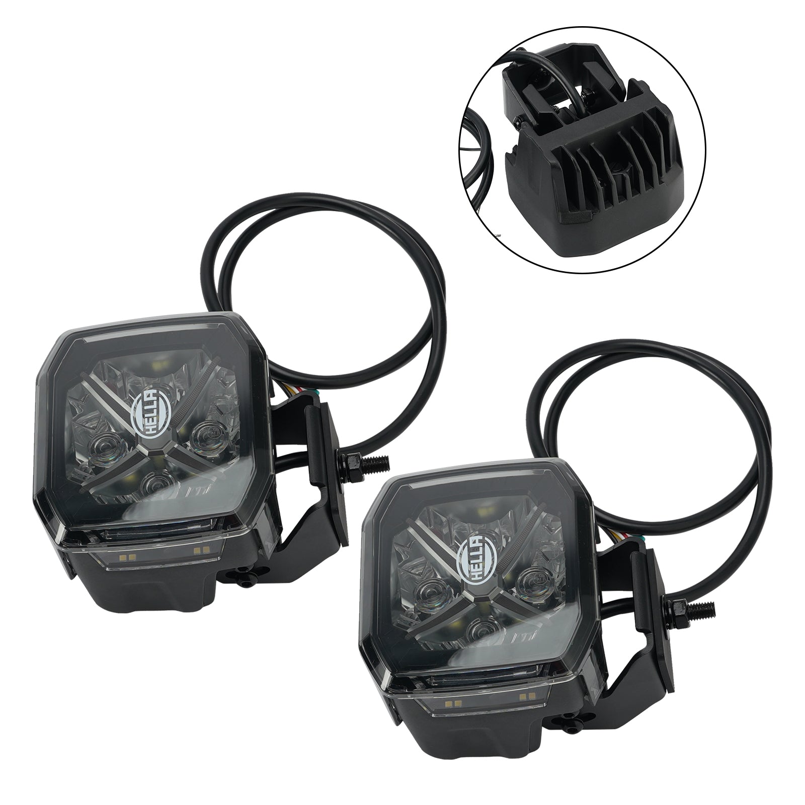 Lampe Auxiliaire Spot Carrée ValueFit 4.3" 12/24V 60W 7100LM 5700K Pour HELLA