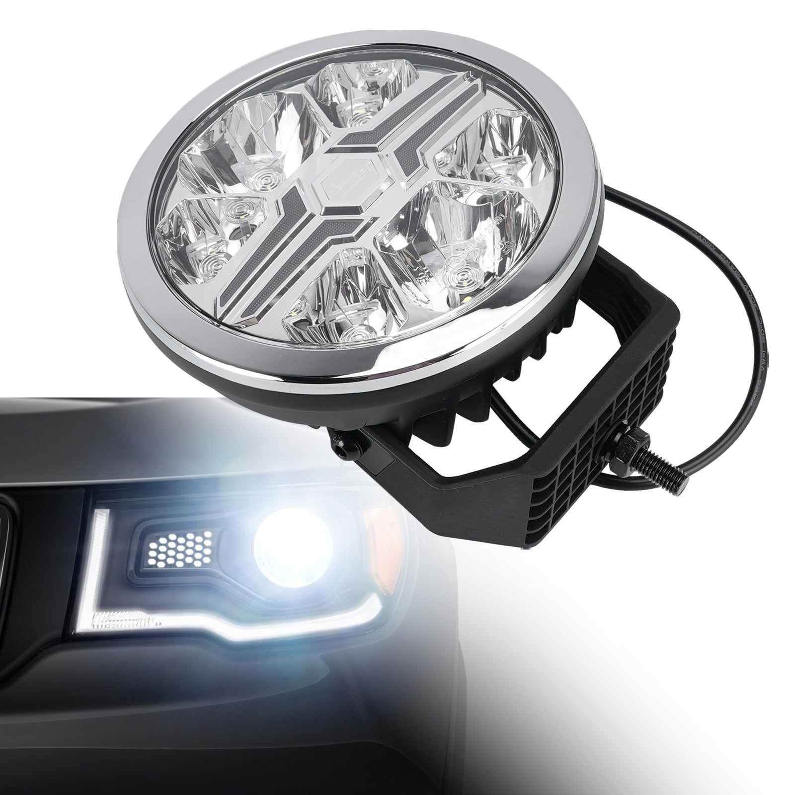 Lampe Auxiliaire Ronde ValueFit 7" Ref.25 12/24V 22W 1670LM 6000K Pour HELLA