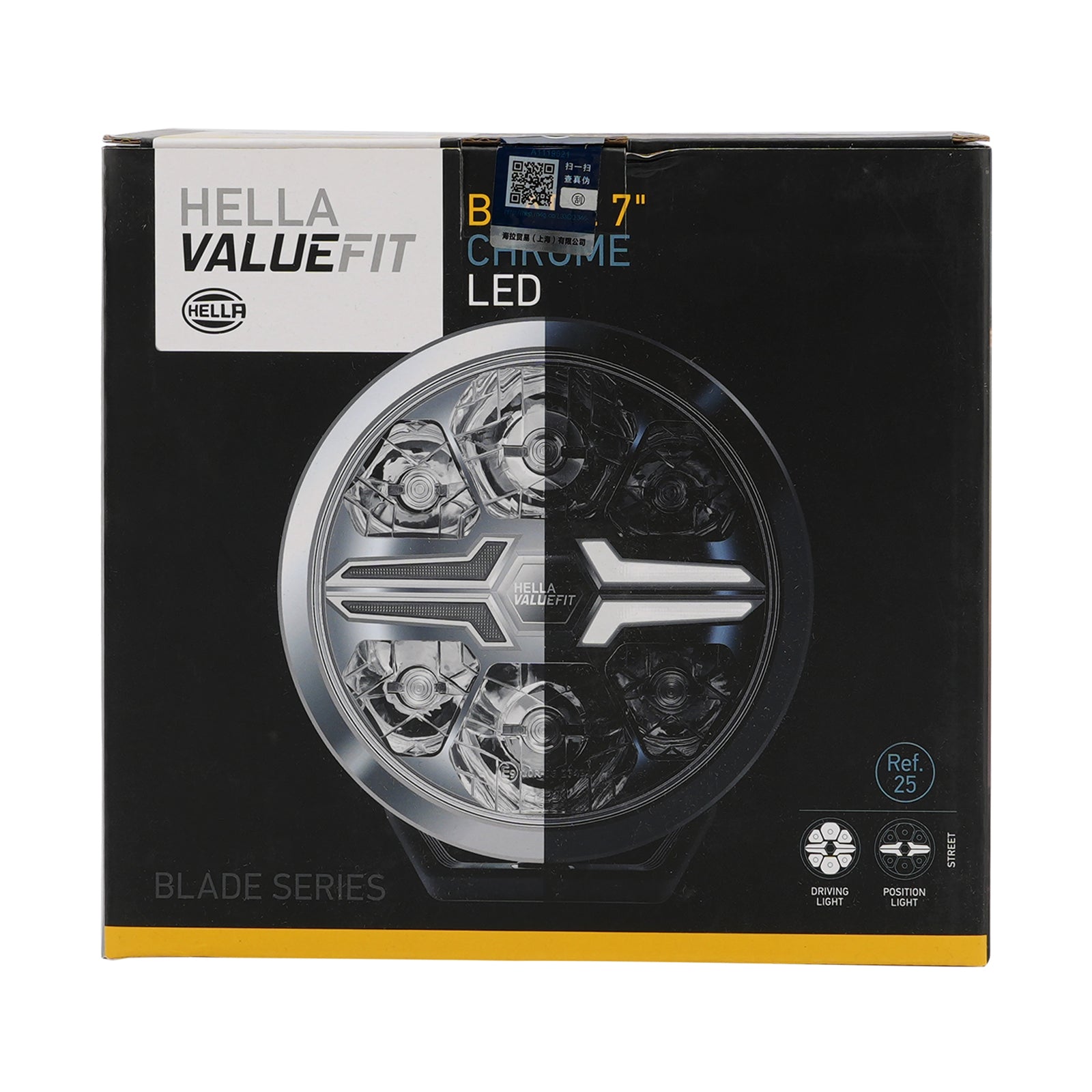 Lampe Auxiliaire Ronde ValueFit 7" Ref.25 12/24V 22W 1670LM 6000K Pour HELLA