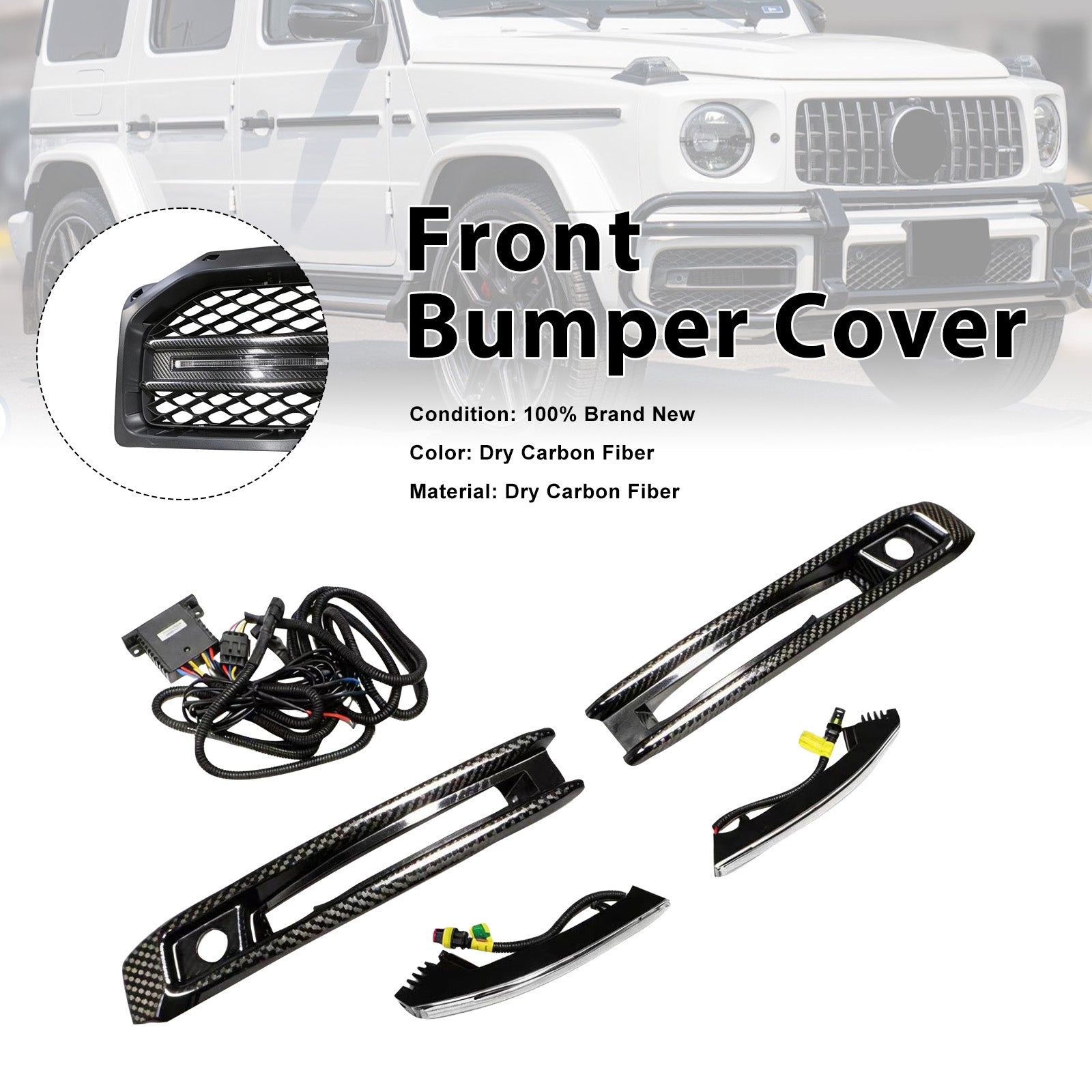 DRY CF Front Bumper Fog Lights Frame Pour Mercedes G-Class W464 G63 2019+