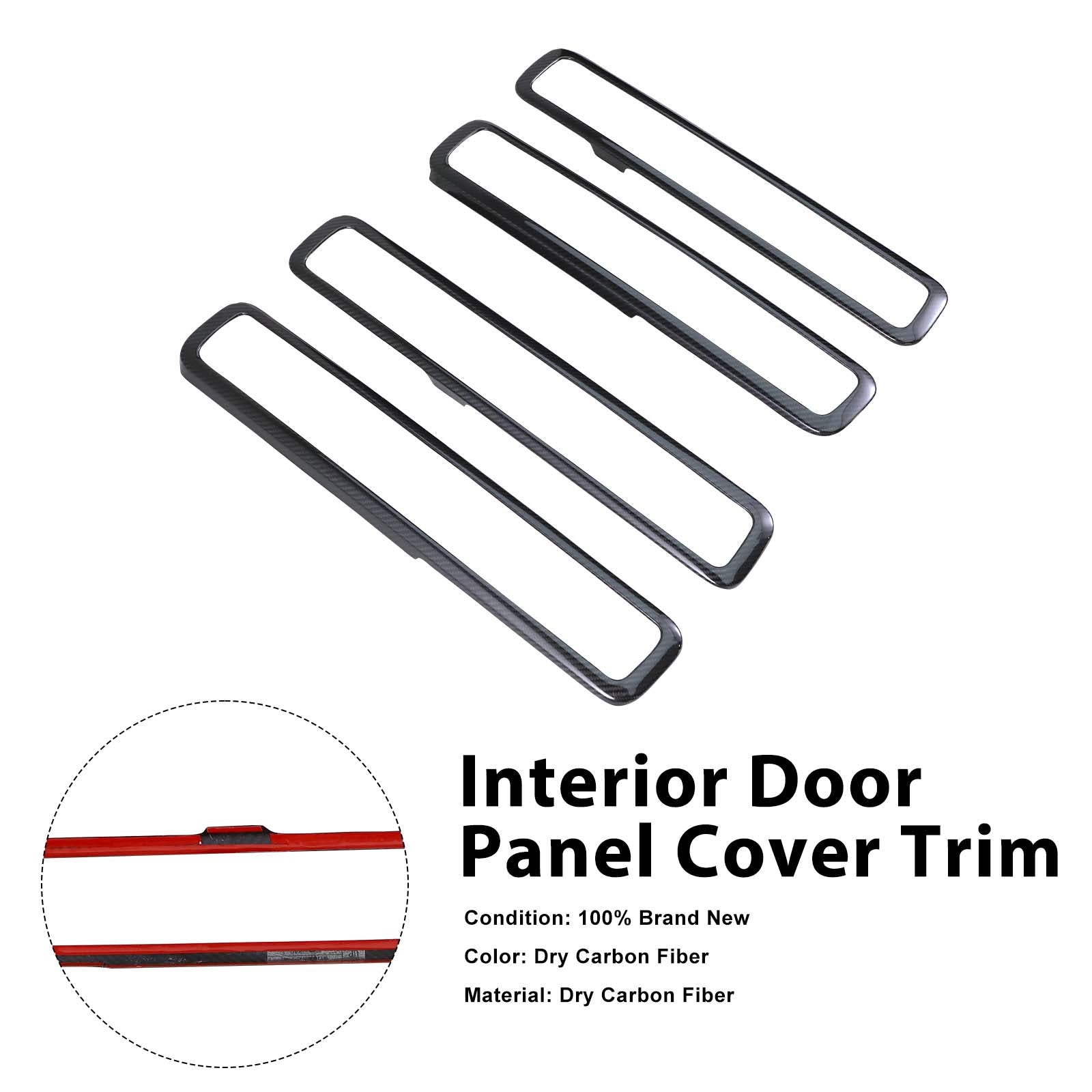 Dry Carbon Fiber Inner Door Frame Cover Trim Pour Benz W464 W463A G500 2019-2023