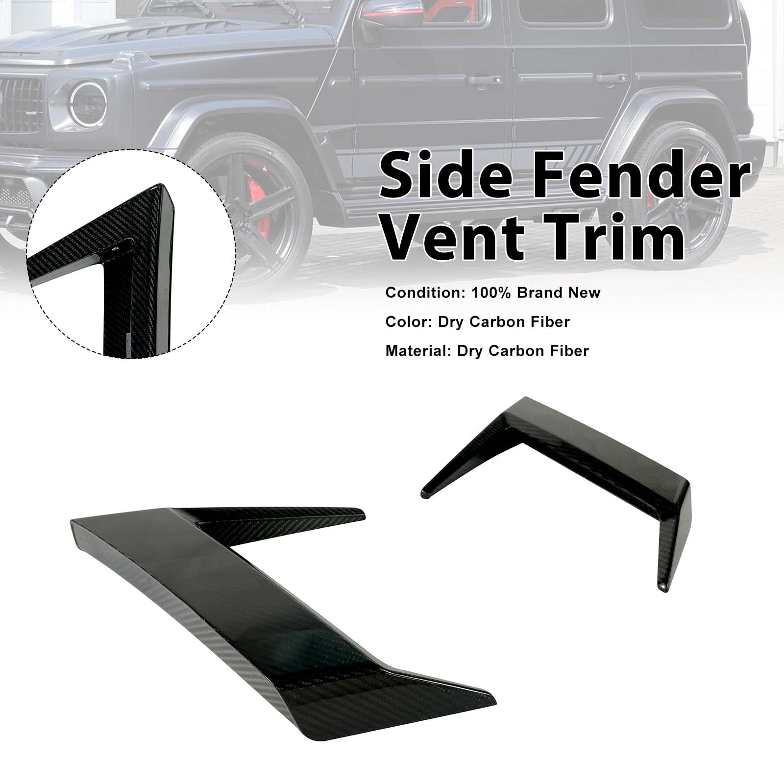 Dry Carbon Side Fender Vent Trim Pour Mercedes-Benz G Class W463A G63 W464 2019+