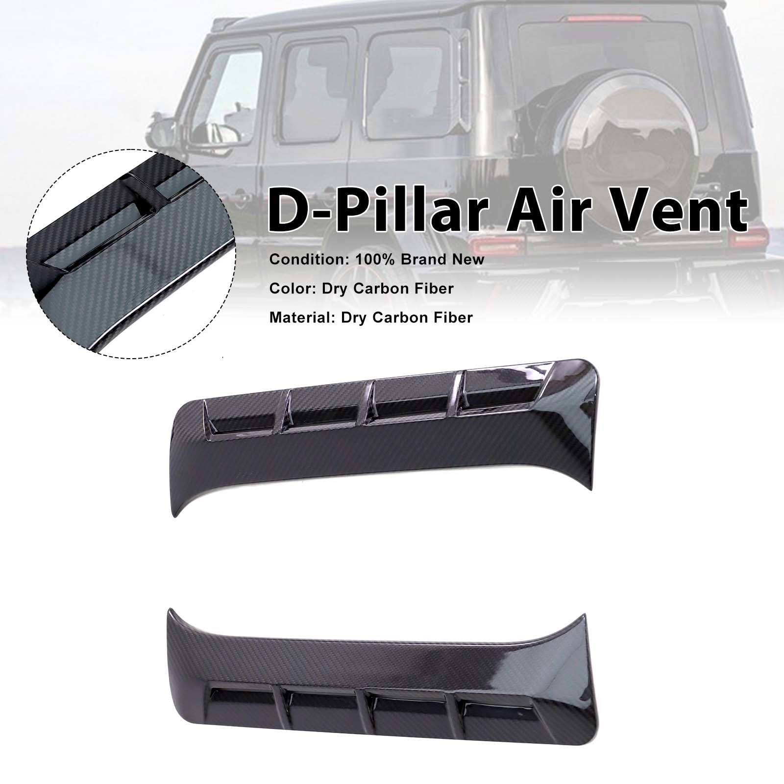 Carbon Fiber D-Pillar Air Vents Pour Mercedes Benz G-Class W464 W463A 2019+
