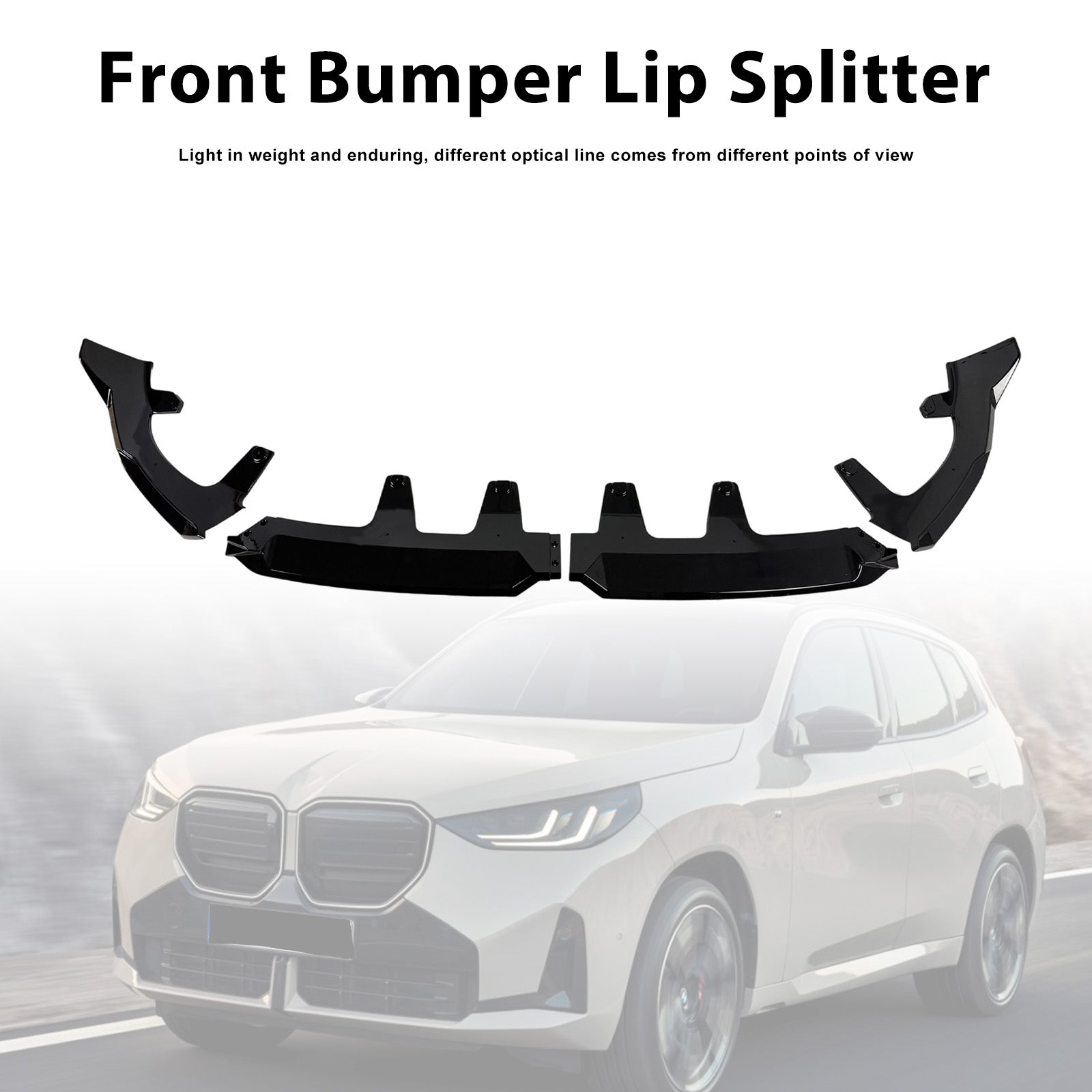 Gloss Black Front Bumper Lip Spoiler Splitter Pour BMW X3 G45 M-Sport 2025+