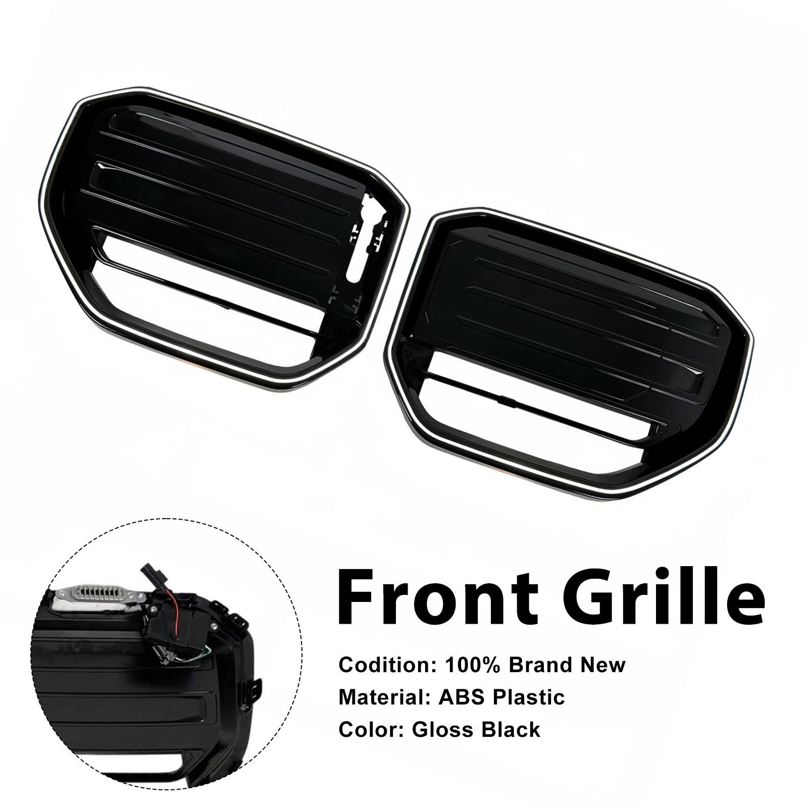M50-Style Front Bumper Grill Grille Pour BMW X3 G45 2025+ Black W/LED Light